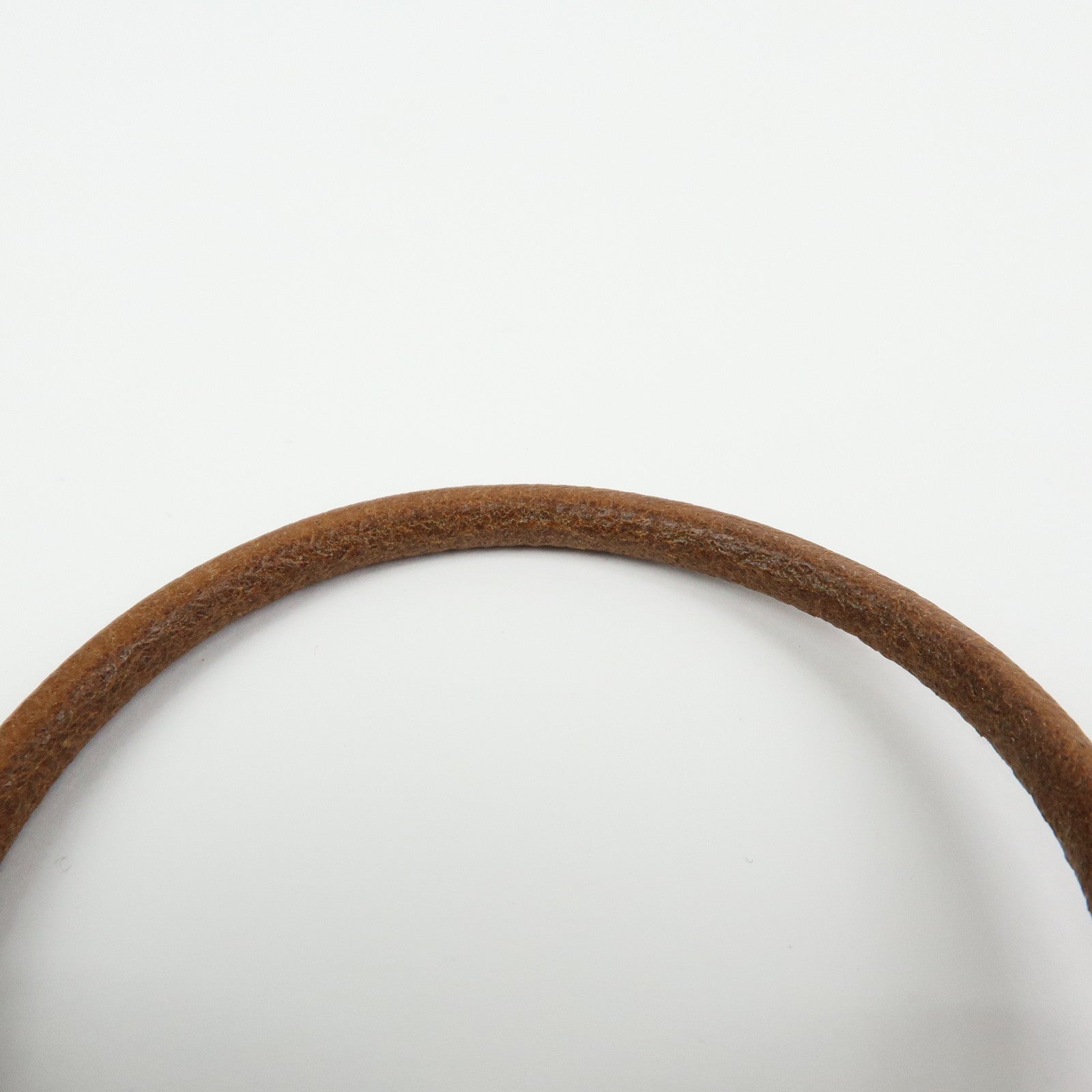 HERMES Jumbo Choker Leather Metal Bracelet Brown Gold