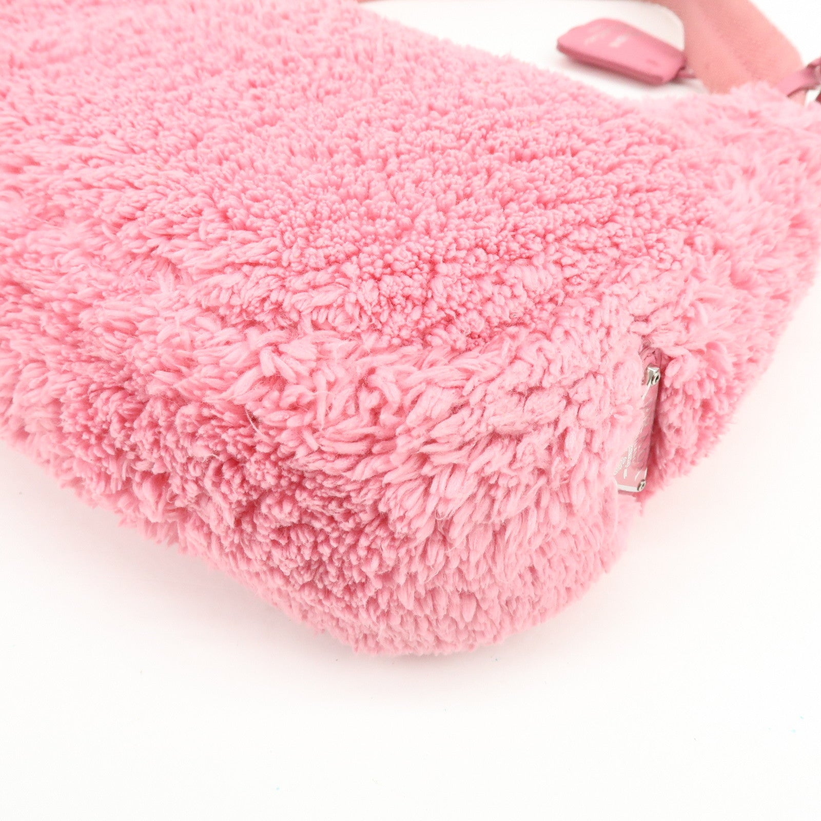 PRADA Triangle Logo Re-edition 2000 Polyester Hand Bag Pink 1NE515