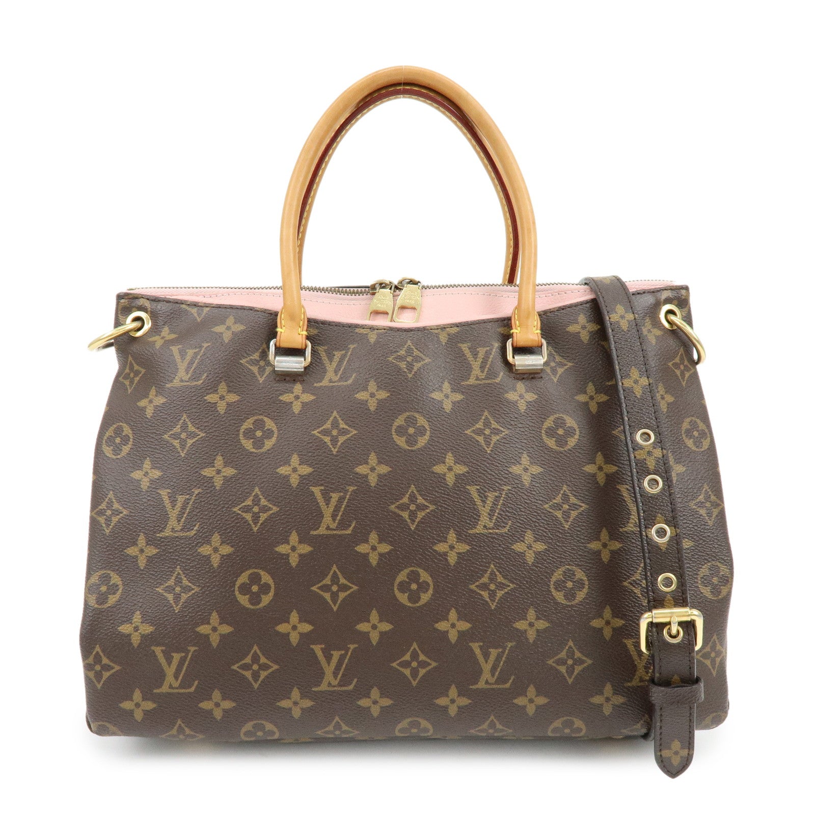 Louis Vuitton Monogram Pallas 2Way Bag Brown Rose Ballerine M40468
