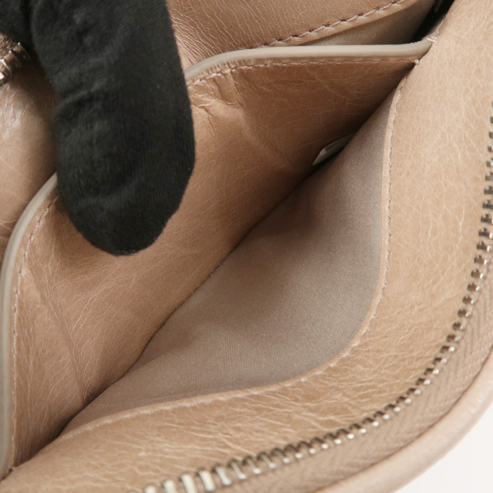 MIU MIU Leather Fur Clutch Bag Pouch Pink Beige 5NH811