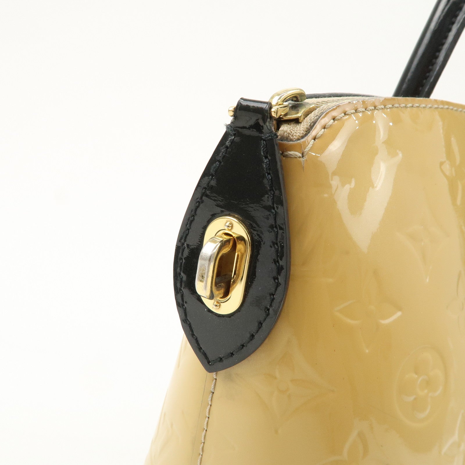 Louis Vuitton Monogram Verni Lockit PM Hand Bag Dune M90251 Used