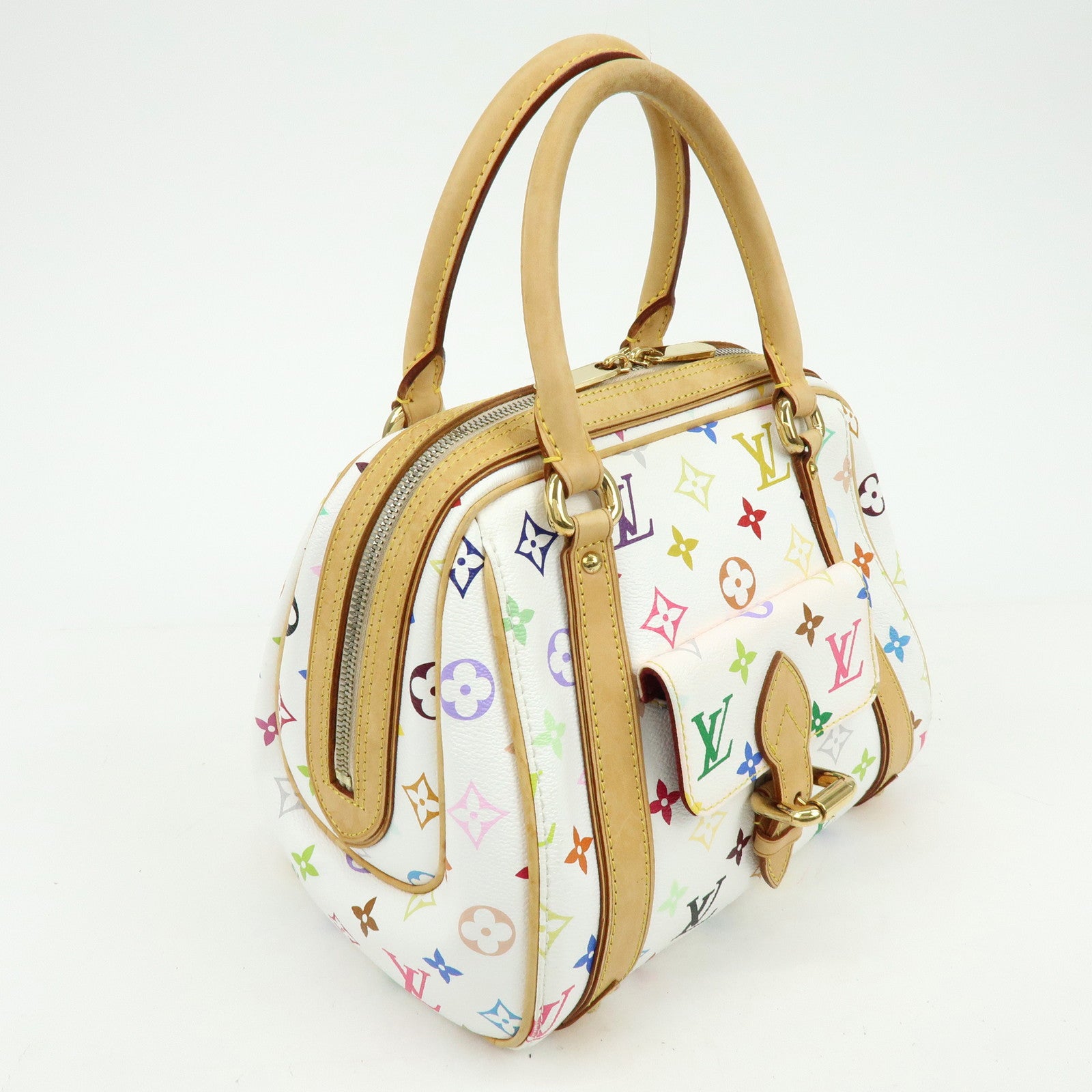 Louis Vuitton Monogram Priscilla Hand Bag Multicolor Blanc M40096