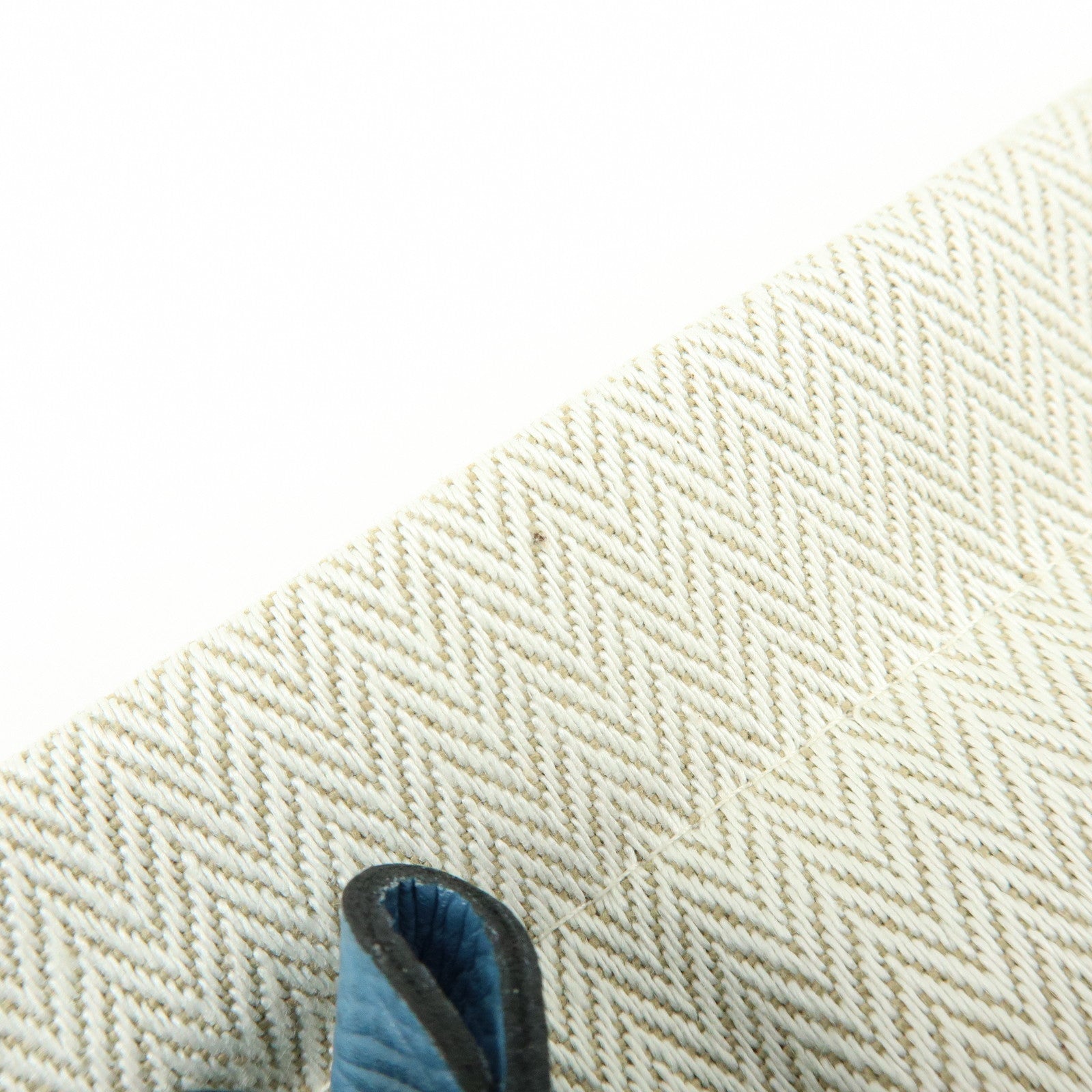 HERMES Aline PM Canvas Leather Shoulder Bag Hand Bag Natural Blue