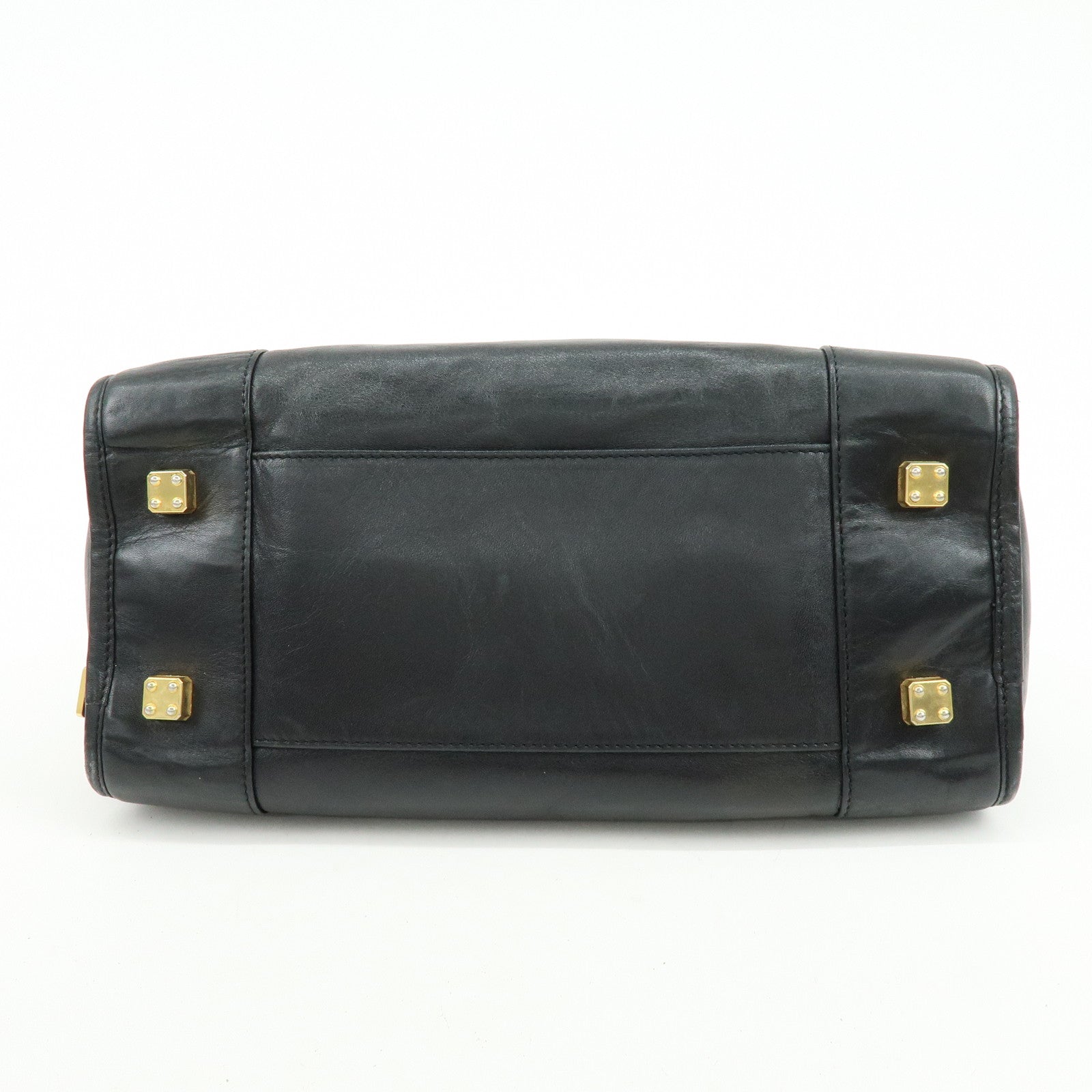 LOEWE Anagram Amazona36 Leather Hand Bag Boston Bag Black