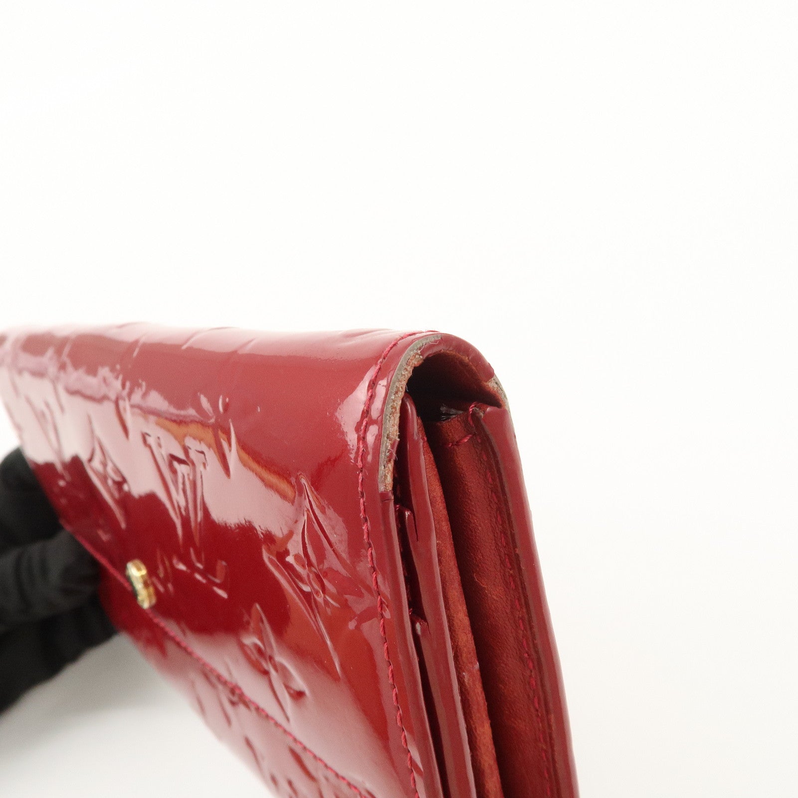 Louis Vuitton Monogram Vernis Set of 2 Long Wallet Red Pink Used