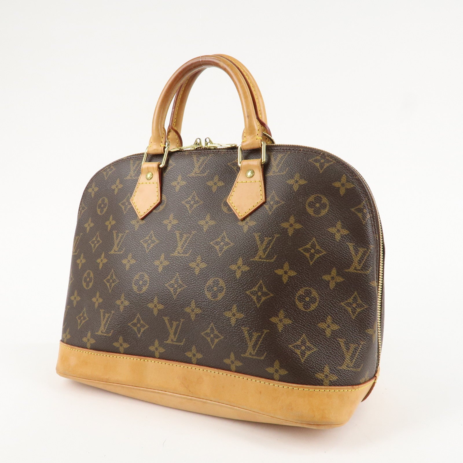 Louis Vuitton Monogram Alma Hand Bag Brown Brown M51130 Used
