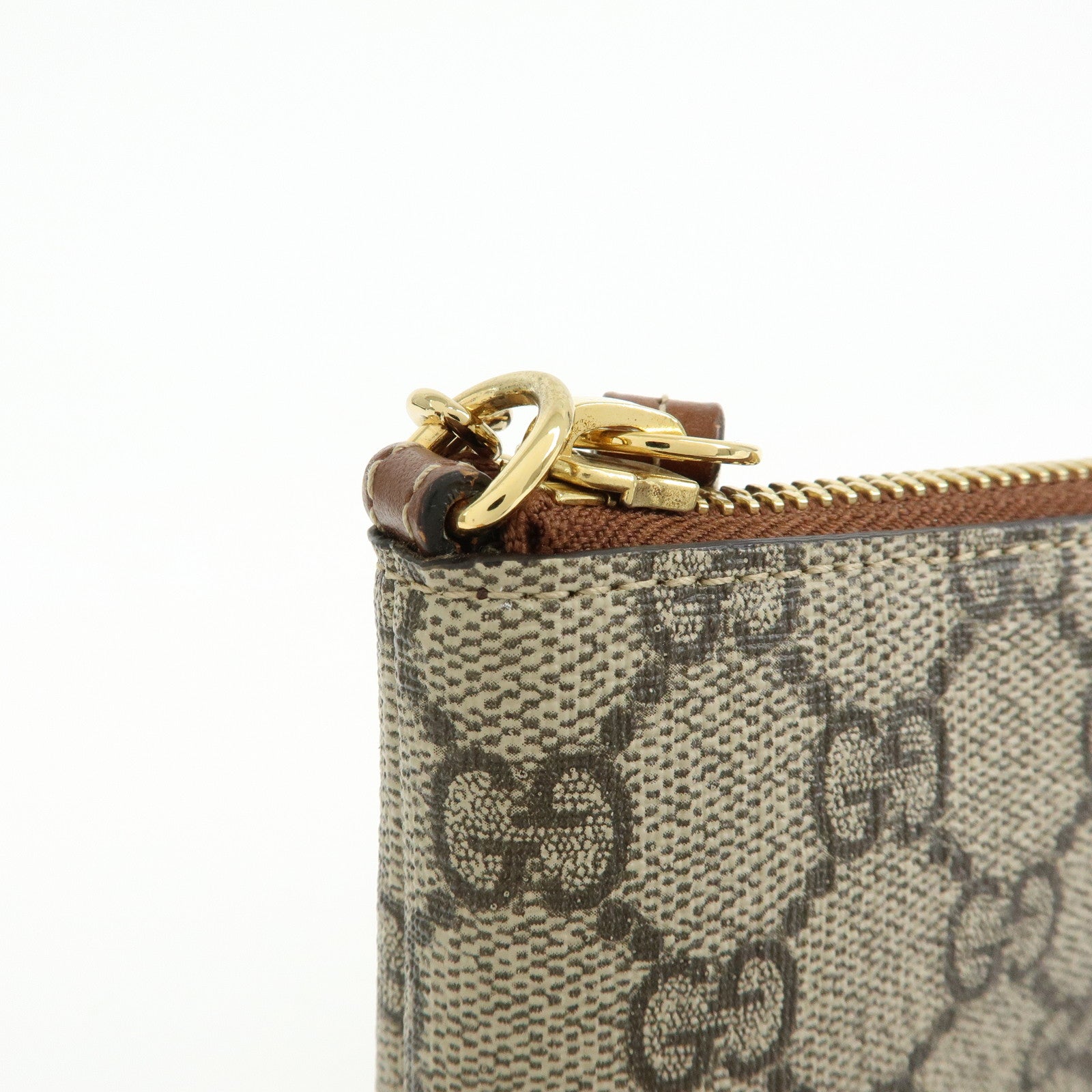 GUCCI Guccissima GG Supreme Leather Chain Shoulder Bag Beige 428449