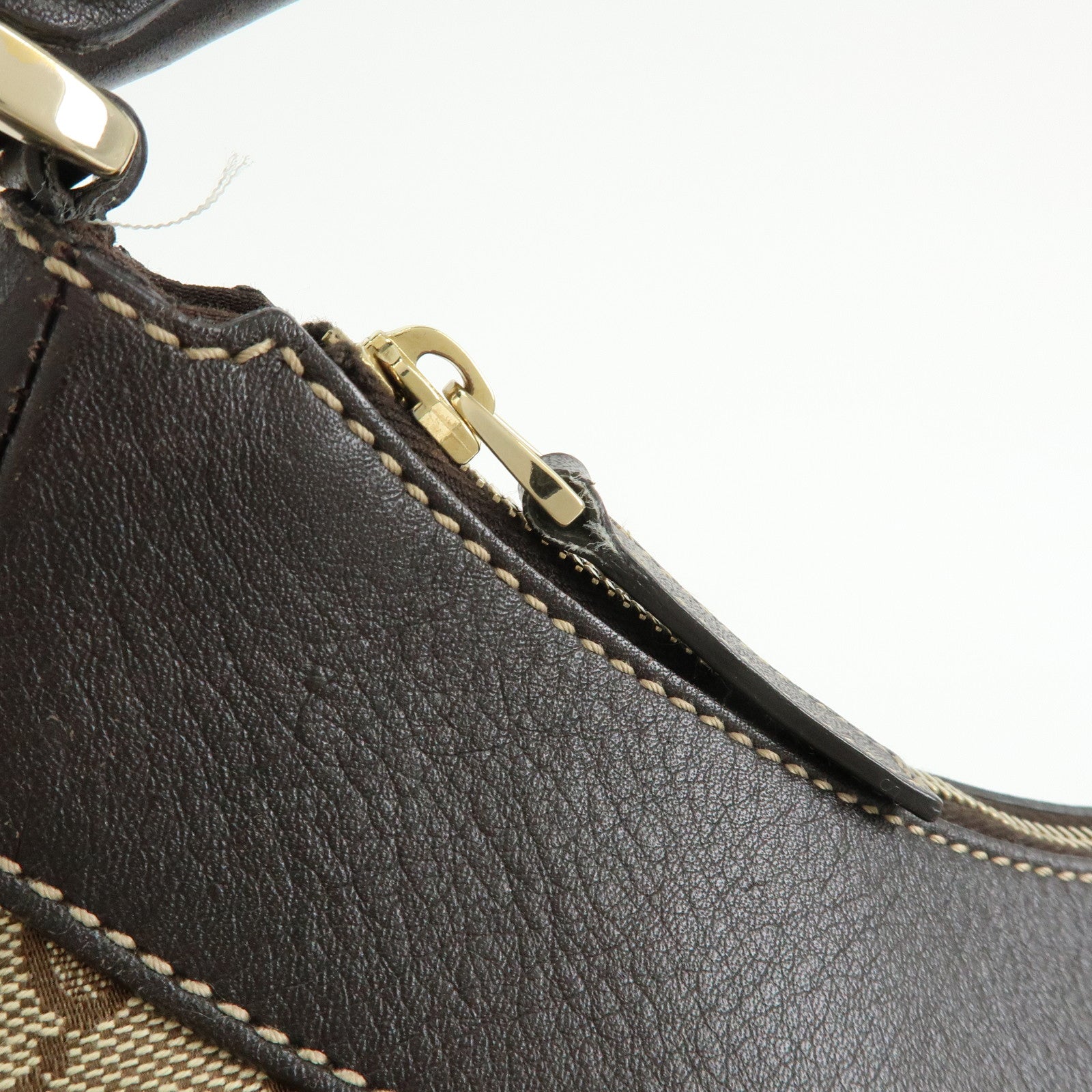 GUCCI Abbey GG Canvas Leather Shoulder Bag Hand Bag Brown 189833