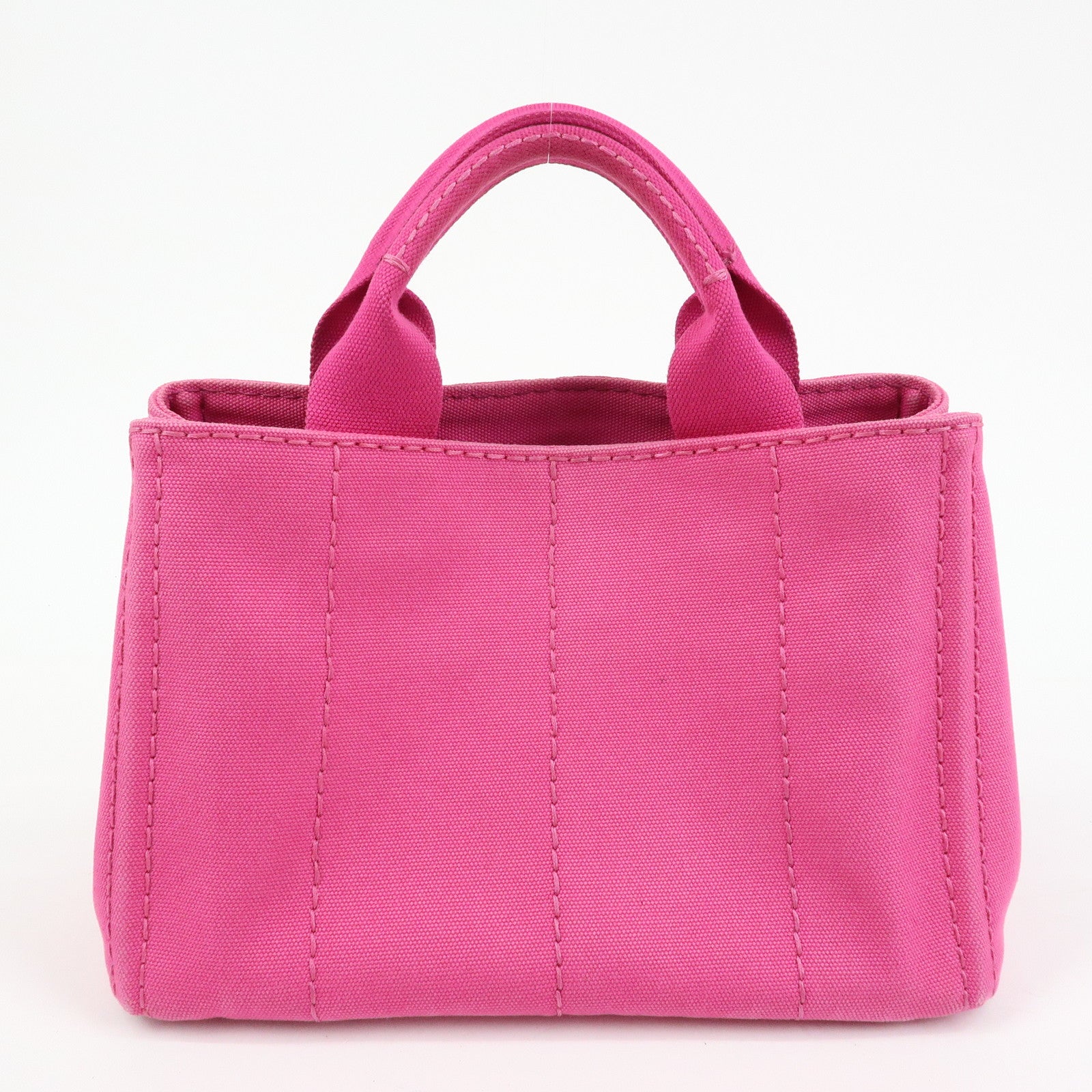 PRADA Triangle Logo Canapa Mini 2Way Bag Hand Bag Pink B2439G