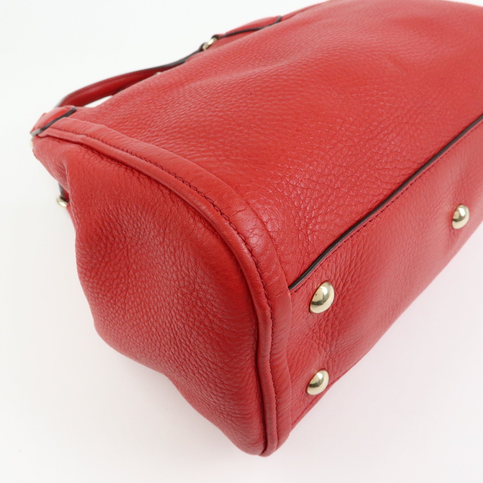 GUCCI SOHO Interlocking G Leather 2Way Bag Hand Bag Red 336751