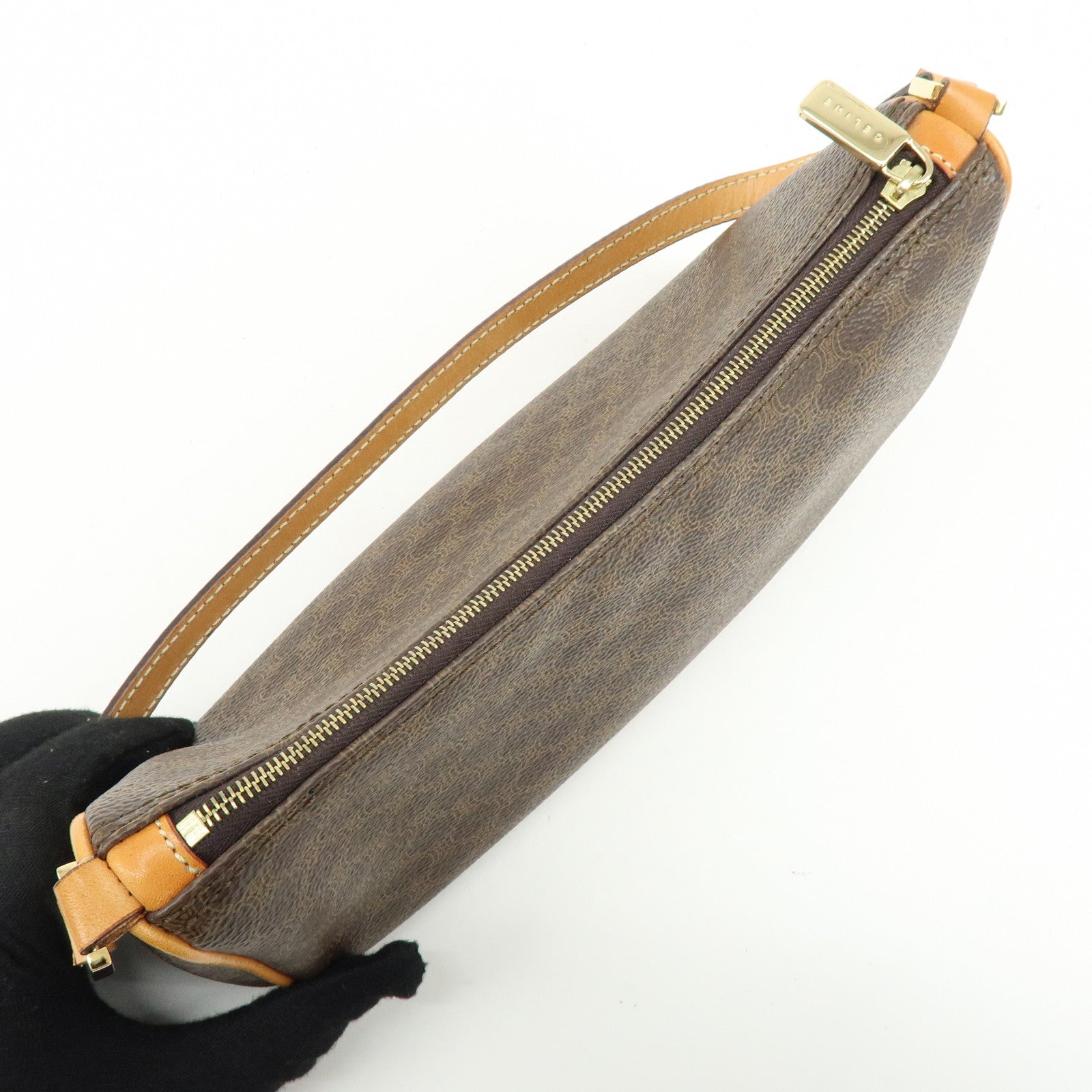 CELINE Macadam PVC Leather Shoulder Bag Hand bag Brown