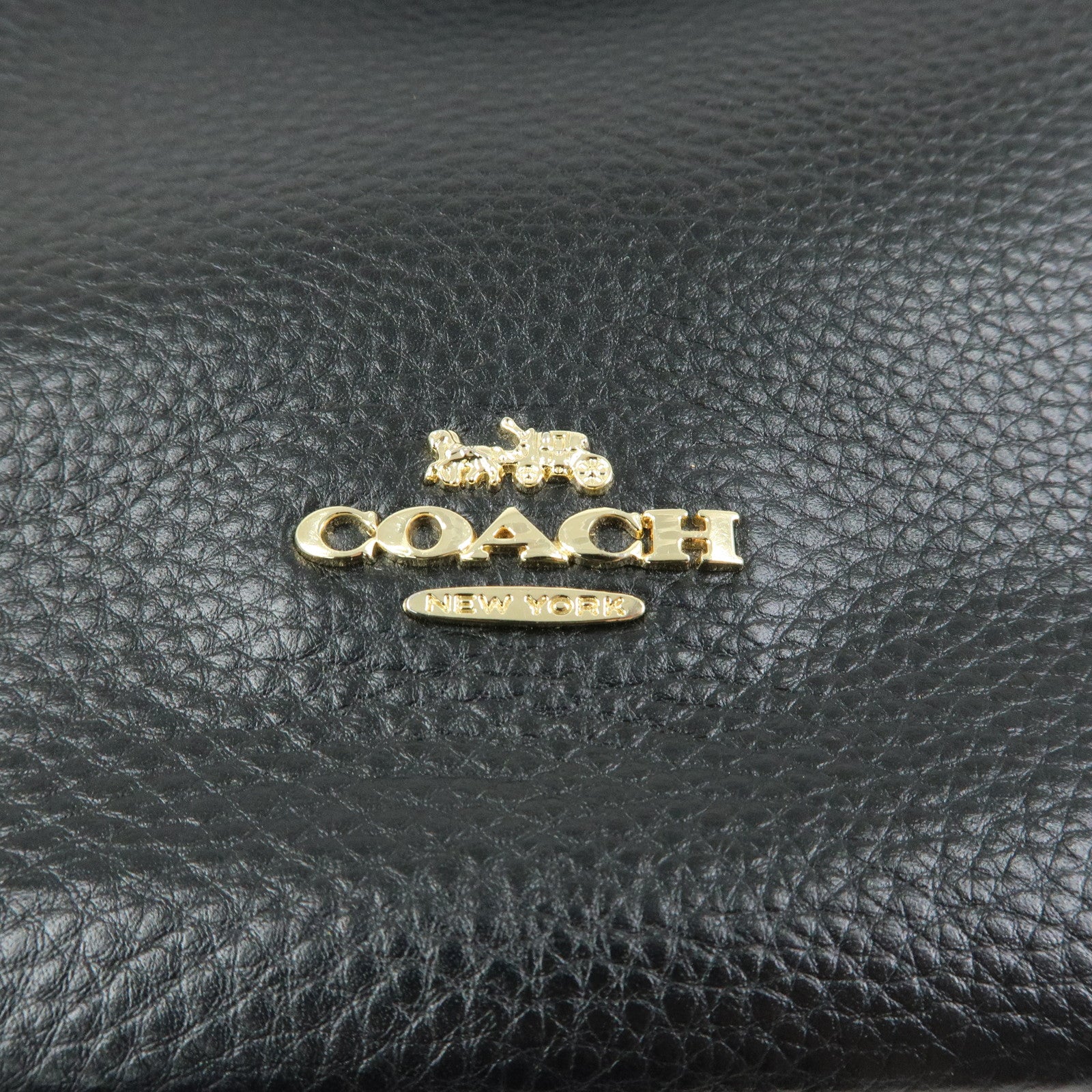 COACH Logo Leather Shoulder Crossbody Bag Black