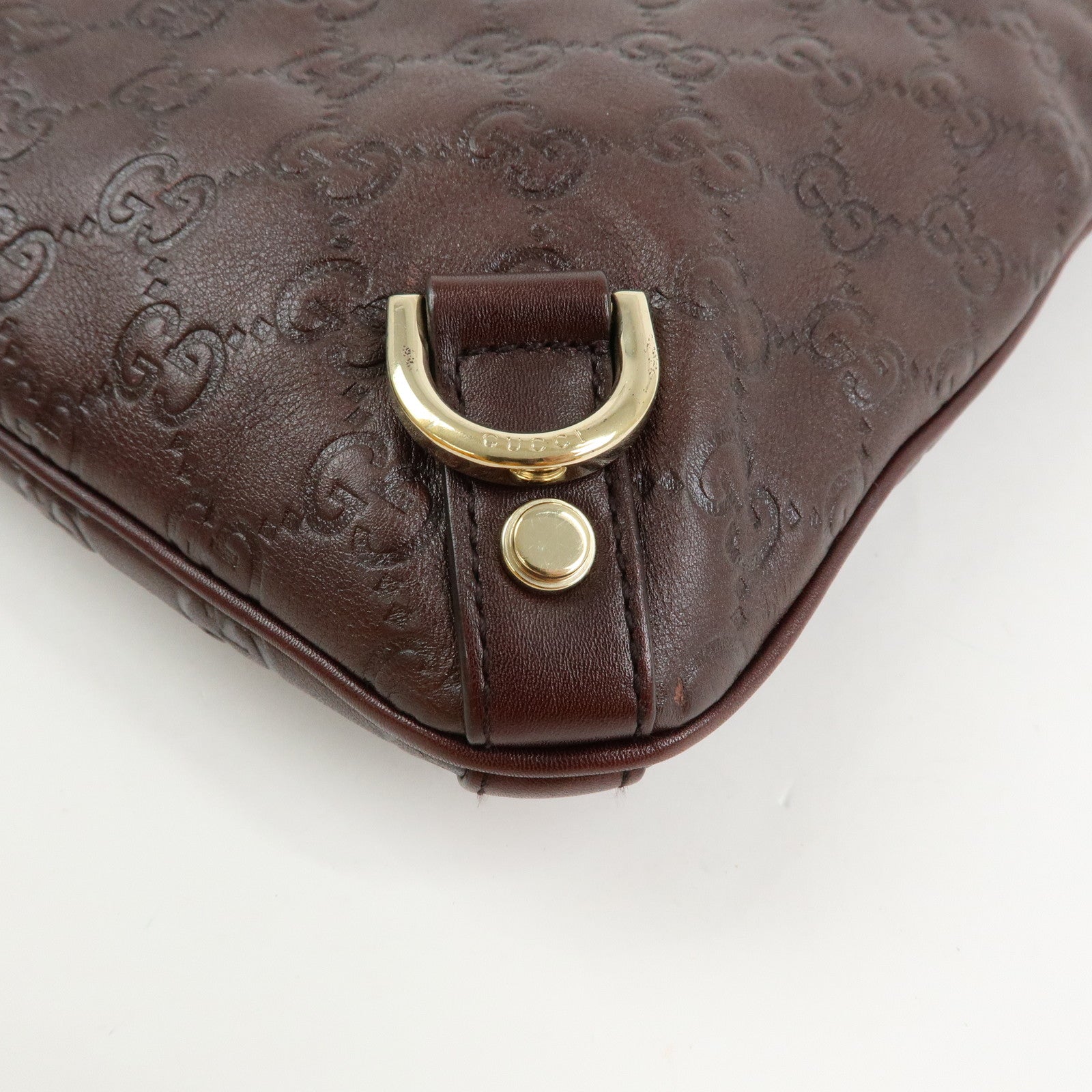 GUCCI Abbey Guccissima Leather Shoulder Bag Dark Brown 131326