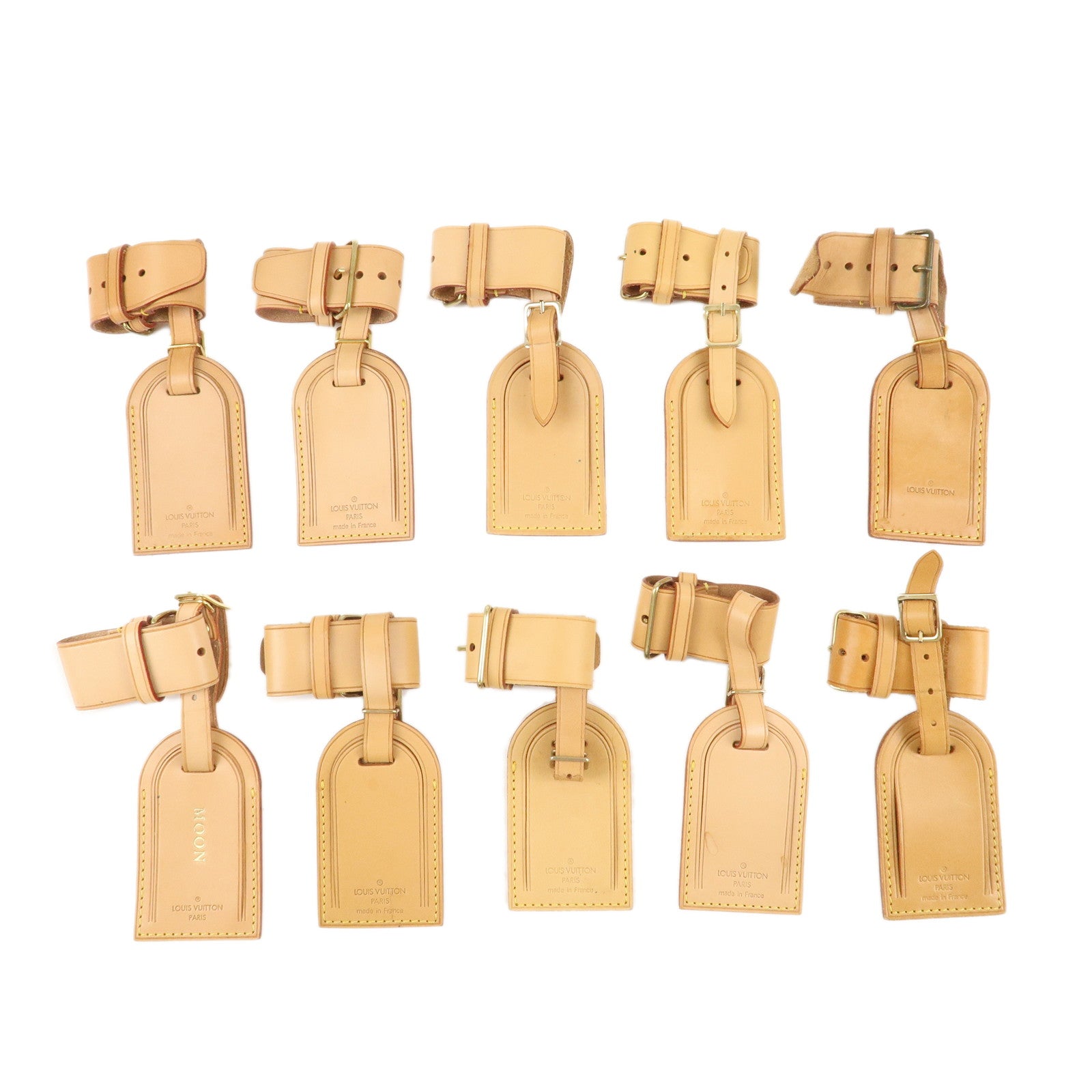 Louis Vuitton Set of 10 Nume Leather Name Tag & Poignet Natural Used