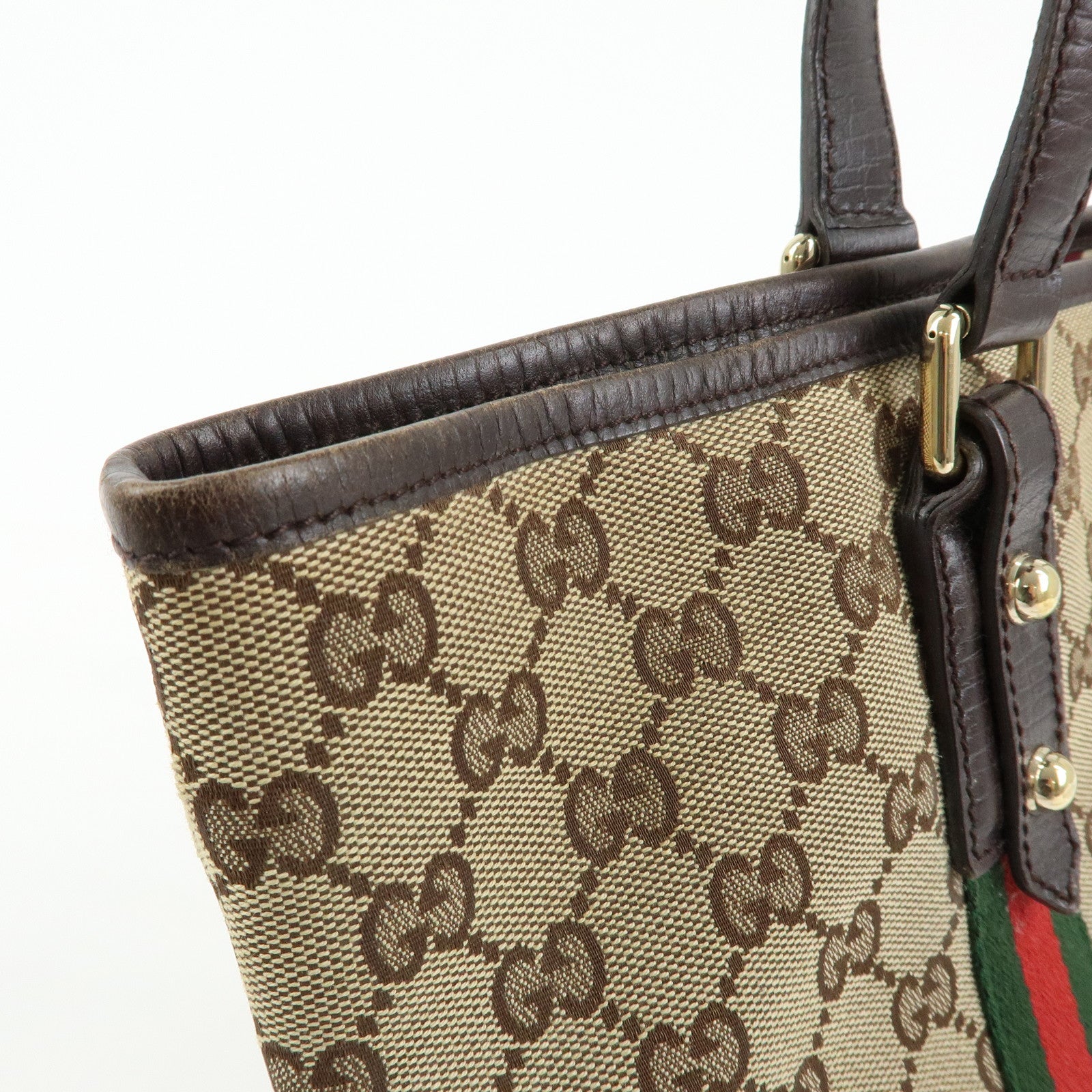 GUCCI Sherry GG Monogram Tote Bag Shoulder Bag Beige Brown 137396