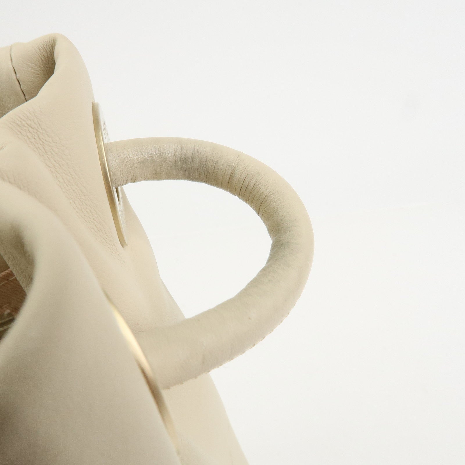 CHANEL Camelia Lambskin Hand Bag Tote Bag Ivory A20856