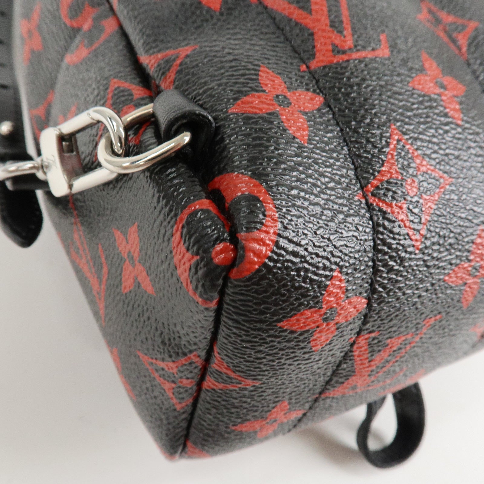 Louis Vuitton Monogram Palm Spring Canvas Mini Backpack Noir Red M41457 Used