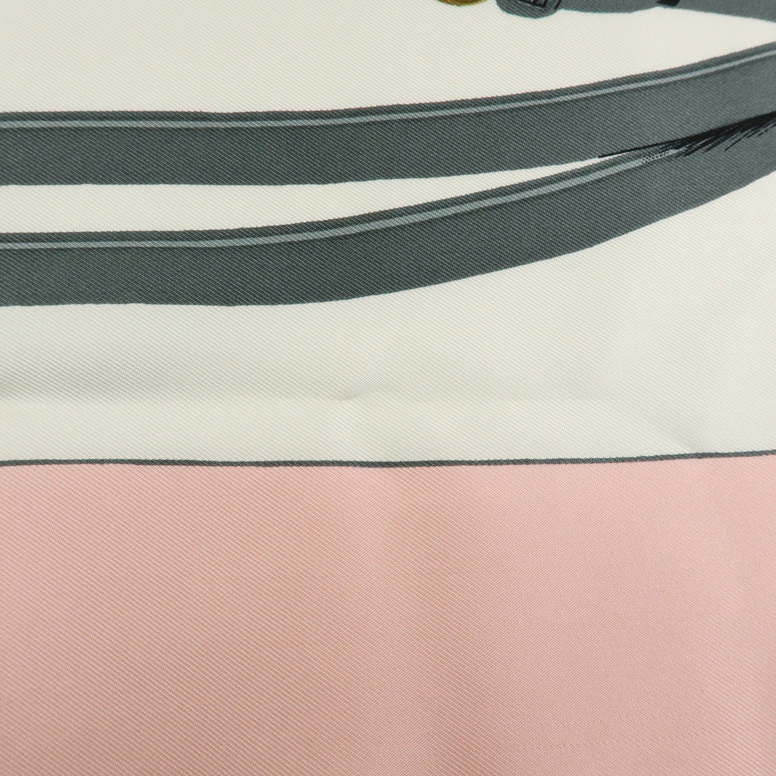 HERMES Carre 90 Silk 100% BRIDES DE GALA Scarf Light Pink White