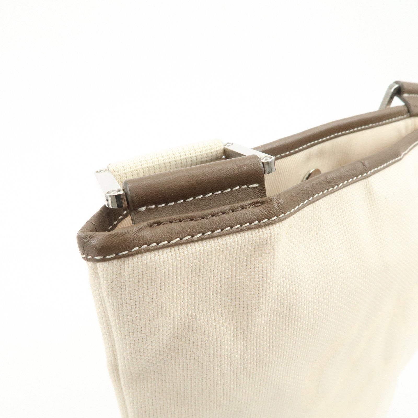 LOEWE Anagram Canvas Leather Shoulder Bag Crossbody Bag Beige