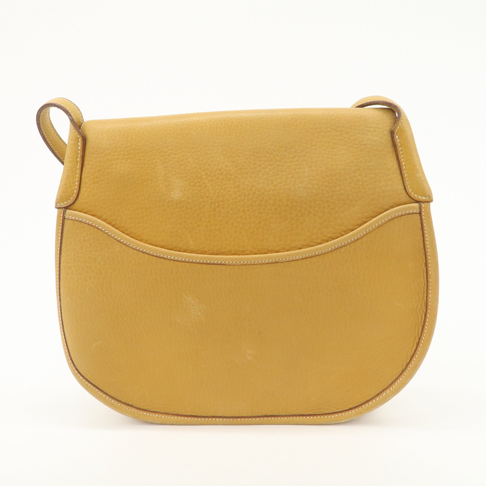 HERMES Fjord Leather Shoulder Bag OI Stamped Light Brown