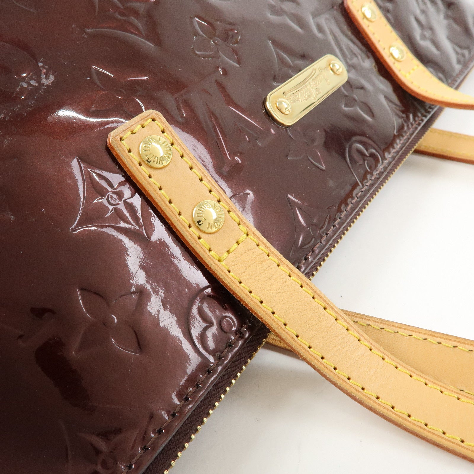 Louis Vuitton Monogram Vernis Bellevue GM Hand Bag Amarante M93589