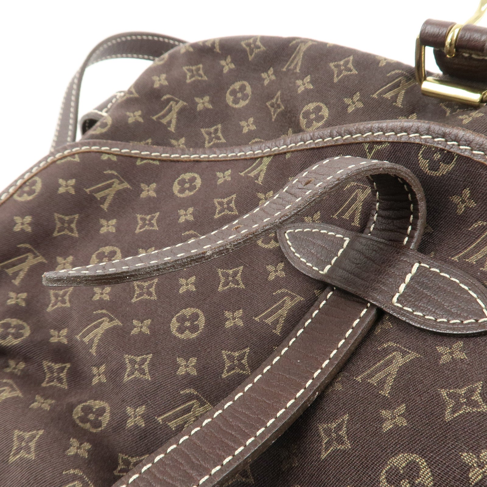 Louis Vuitton Monogram Mini Lin Saumur 30 Ebene Brown M95227 Used