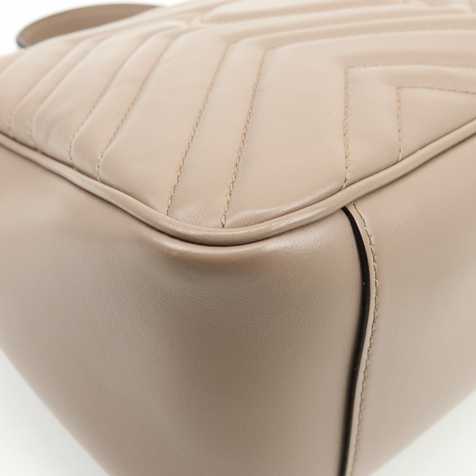 GUCCI GG Marmont 2Way Bag Hand Bag Shoulder Bag Beige 498110