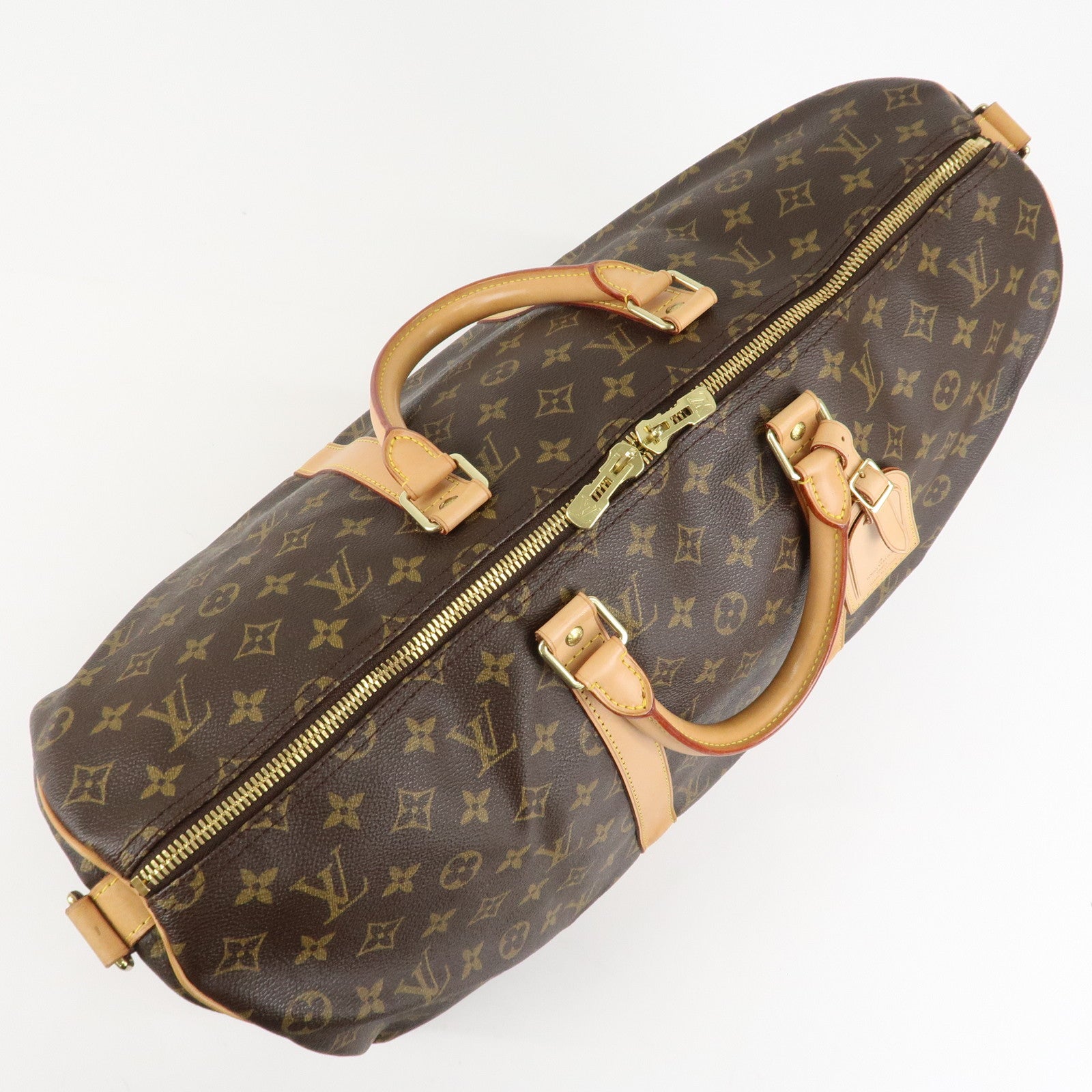 Louis Vuitton Monogram Keep All Bandouliere 50 Boston Bag Brown M41416 Used