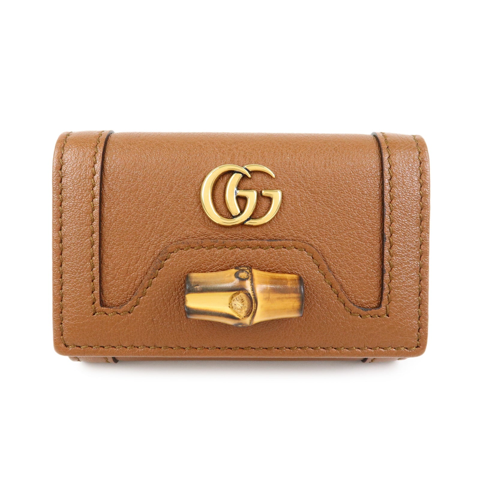 GUCCI GG Marmont Bamboo 6 Key Rings Key Case Brown 658636