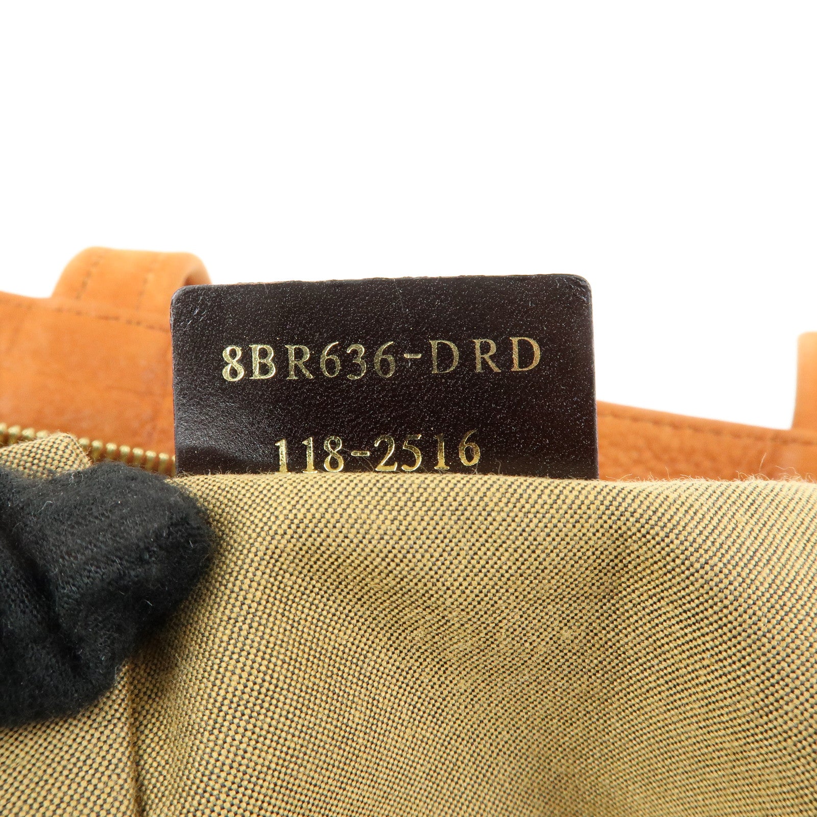 FENDI Leather LAMPO Tote Bag Shoulder Bag Camel Brown 8BR636