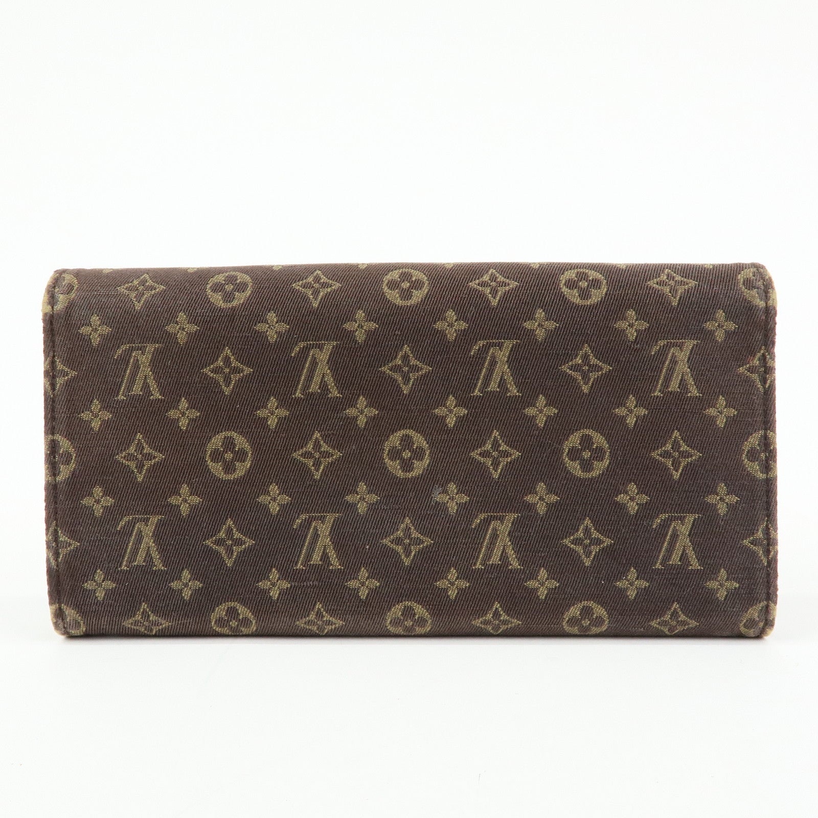 Louis Vuitton Monogram Mini Lin Canvas Long Wallet Brown M95234