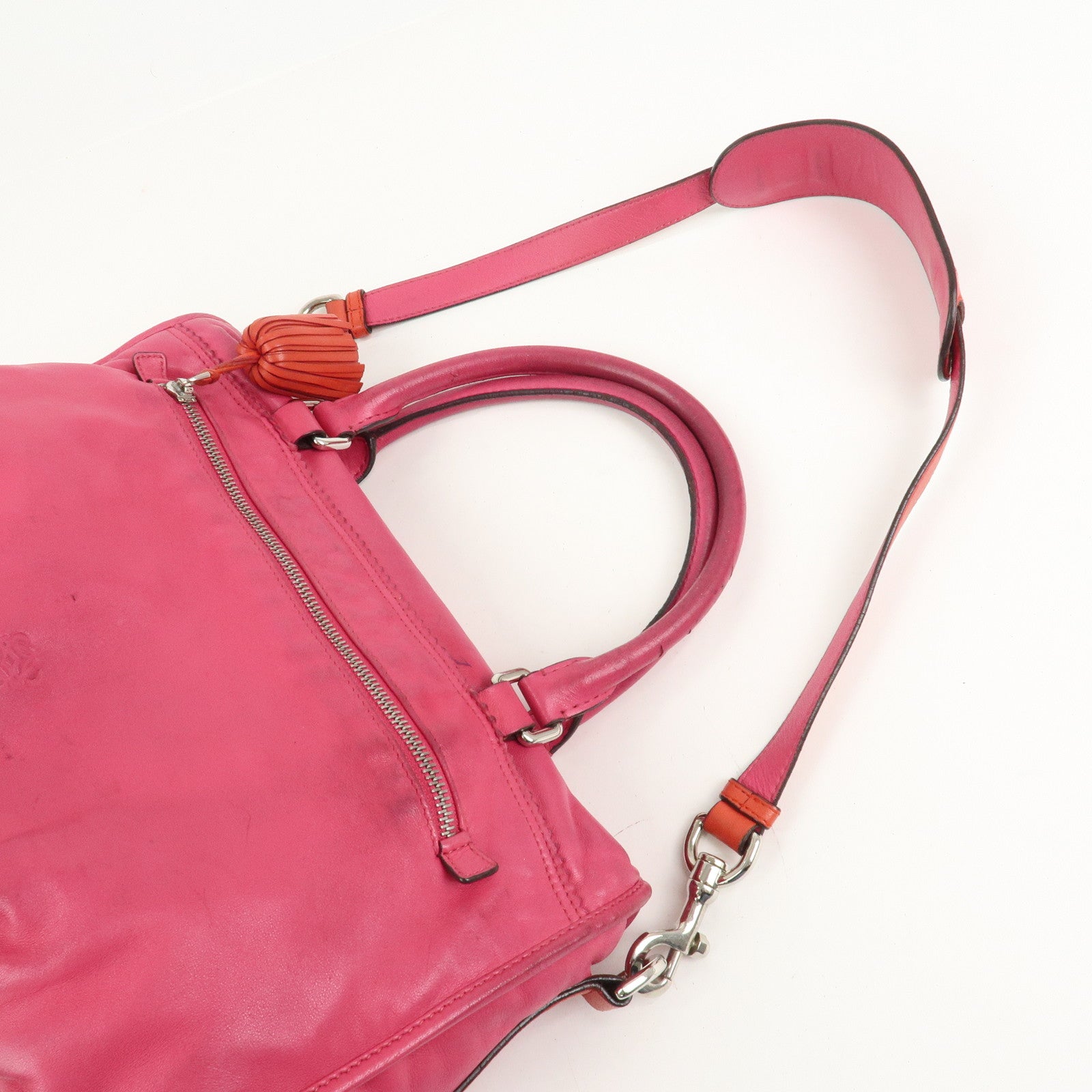 LOEWE Seville Anagram Nappa Leather 2Way Shoulder Hand Bag Pink