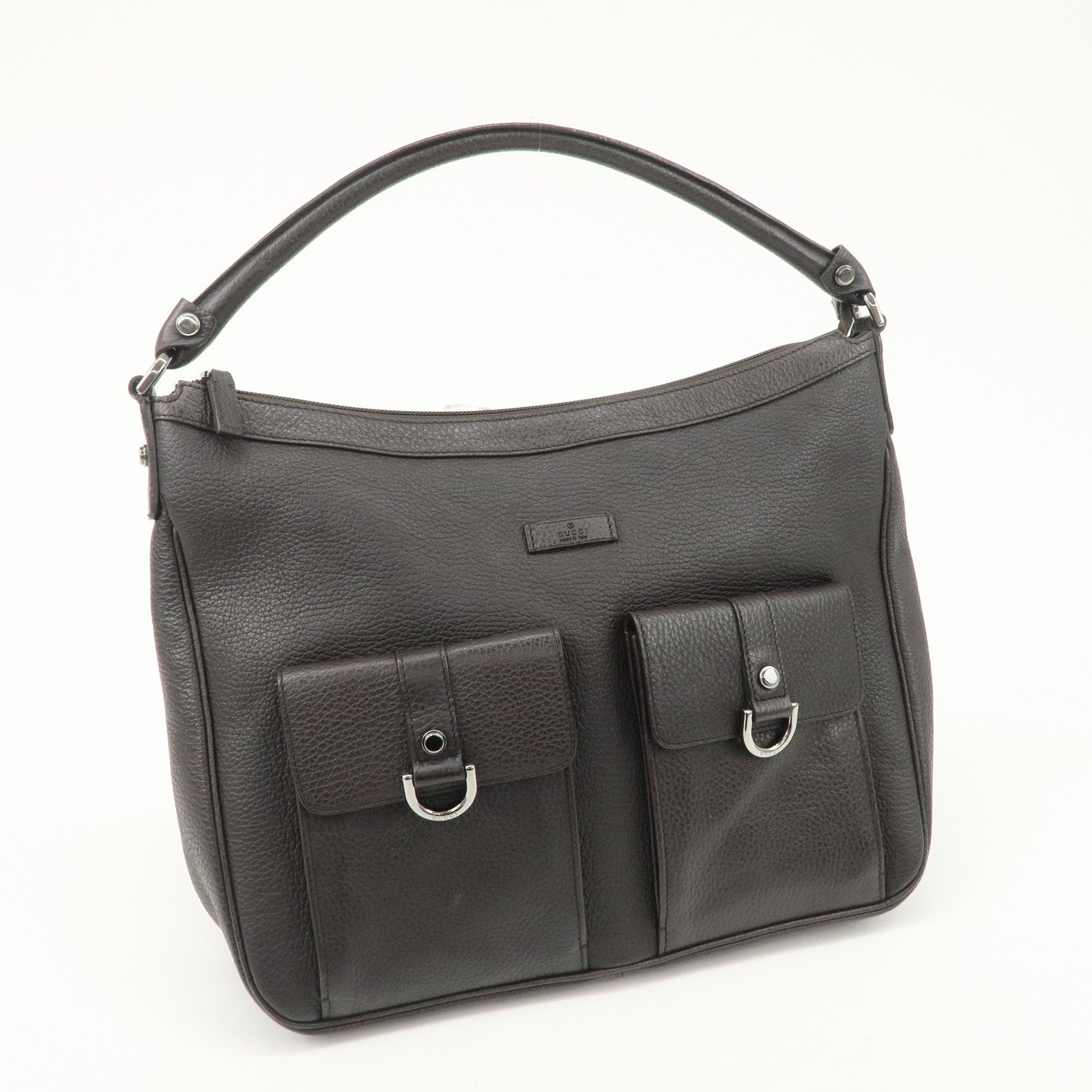 GUCCI Abbey Leather Shoulder Bag Hand Bag Dark Brown 293581 Used