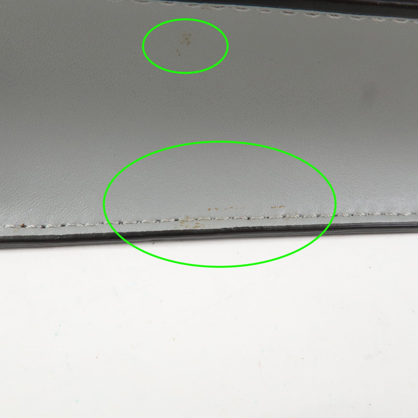 FENDI Leather Studs Shoulder Bag Hand Bag Grey 8M0346