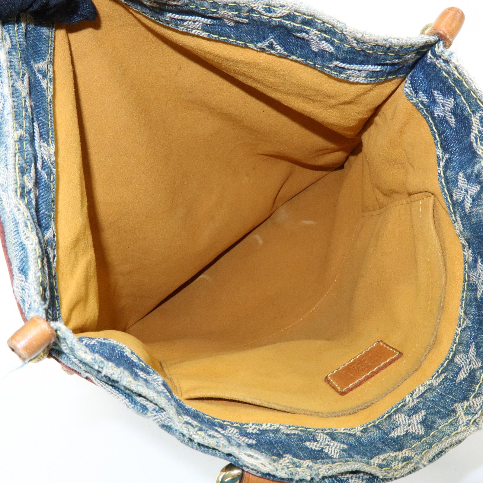 Louis Vuitton Monogram Denim Flat Shopper Tote Bag Blue M95018