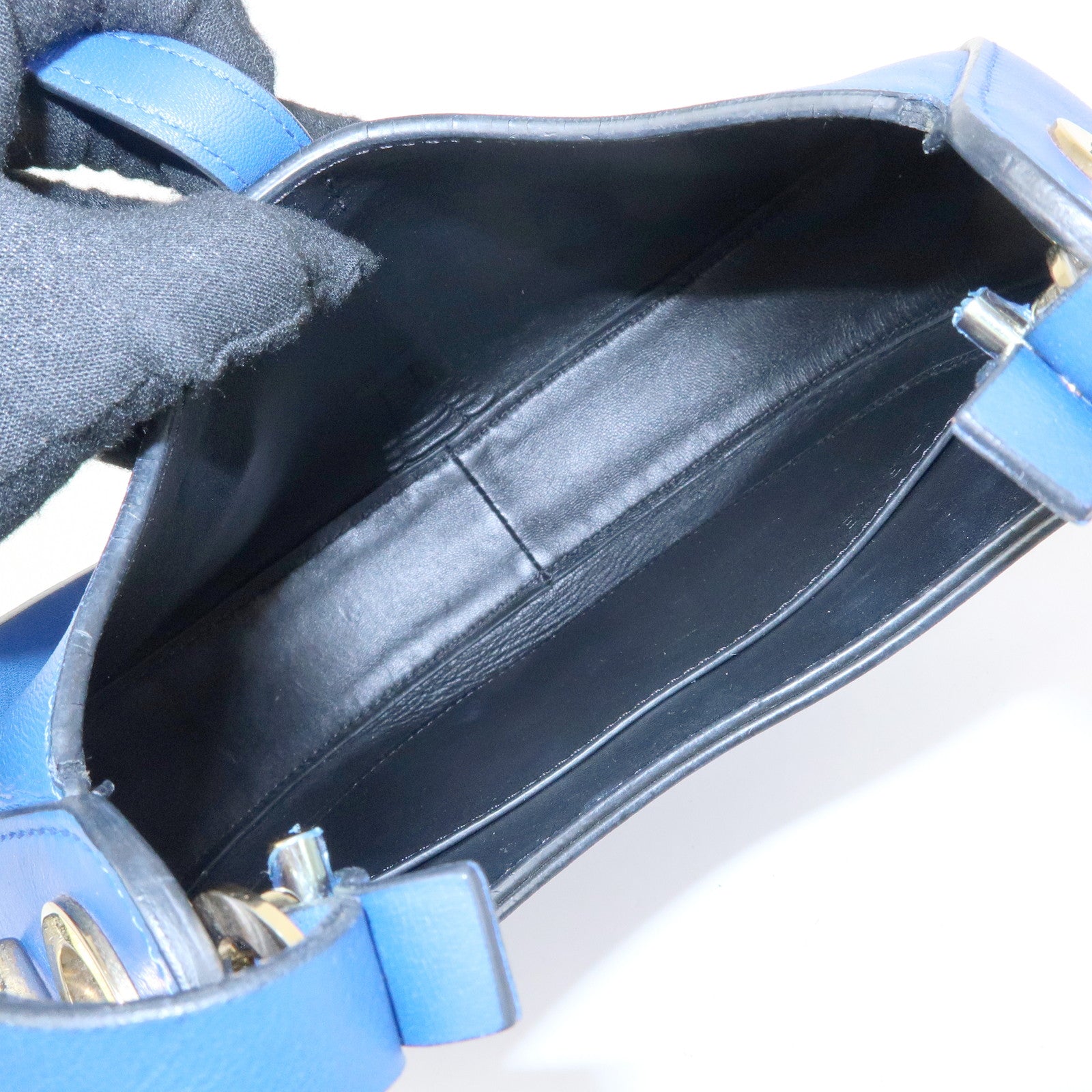 LOEWE Joyce Calf Leather Shoulder Bag Crossbody Bag Blue