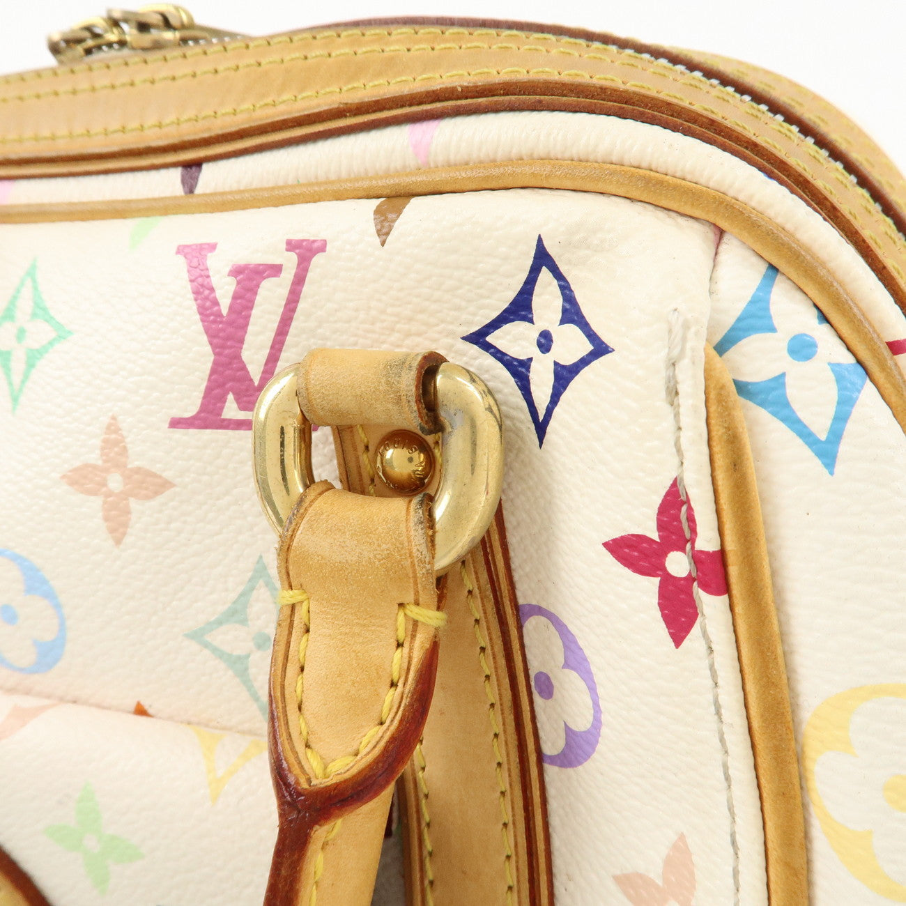 Louis Vuitton Monogram Multicolor Priscilla Hand Bag Blanc M40096 Used