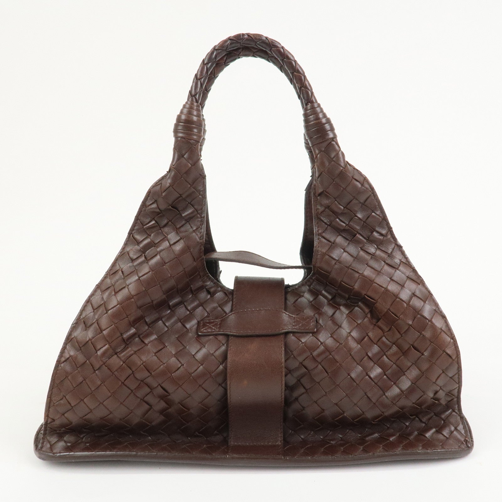 BOTTEGA VENETA Intrecciato Leather Hand Bag Brown
