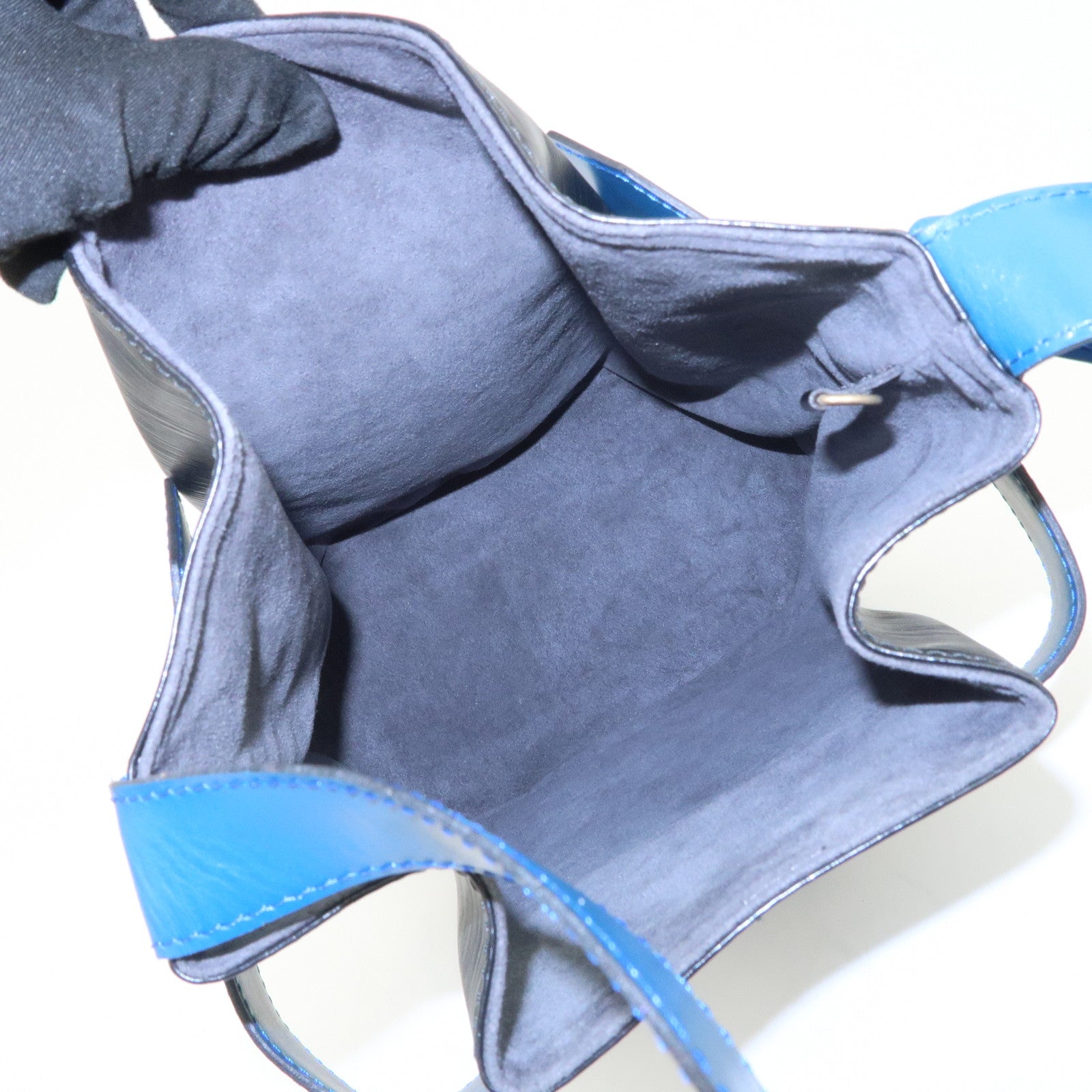 Louis Vuitton Epi Leather Sac de Paul Shoulder Bag Noir Tredo Blue