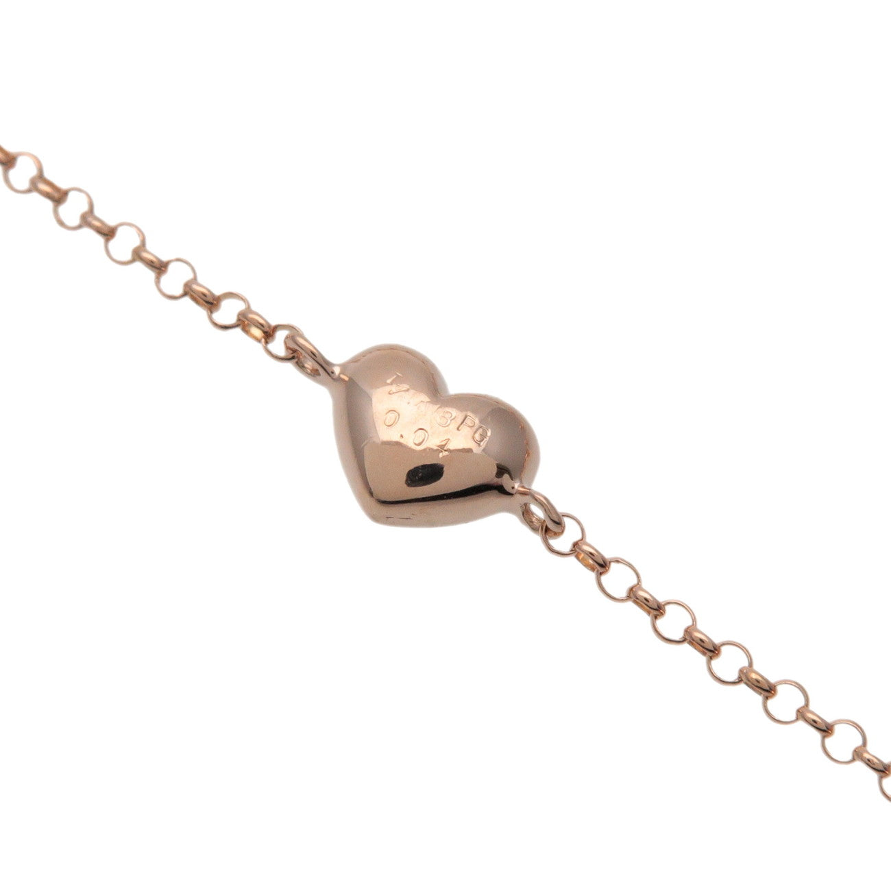 Ponte Vecchio Heart Motif 3P Diamond Bracelet K18 750PG Rose Gold