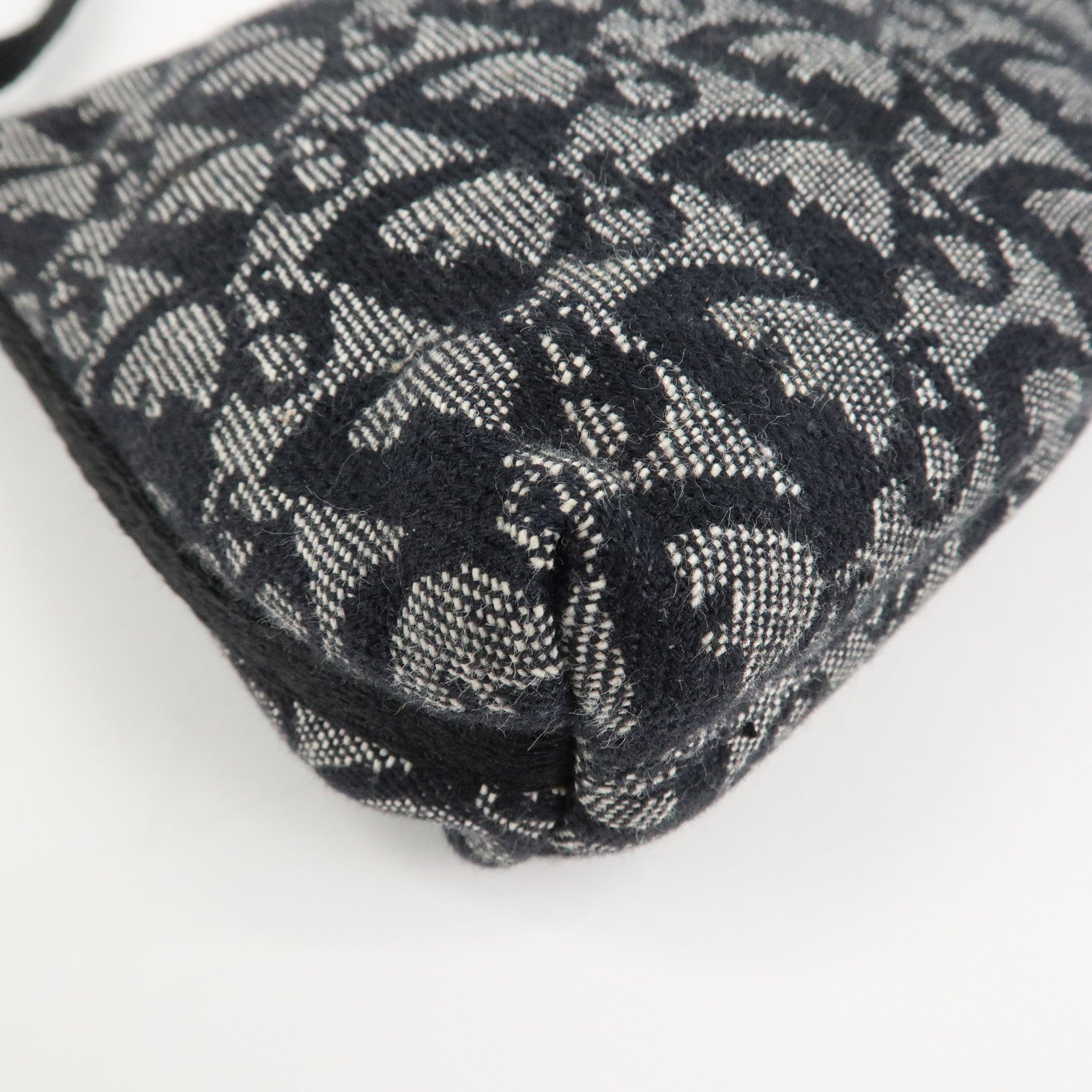 Christian Dior Trotter Canvas Accessory Pouch Hand Bag Navy