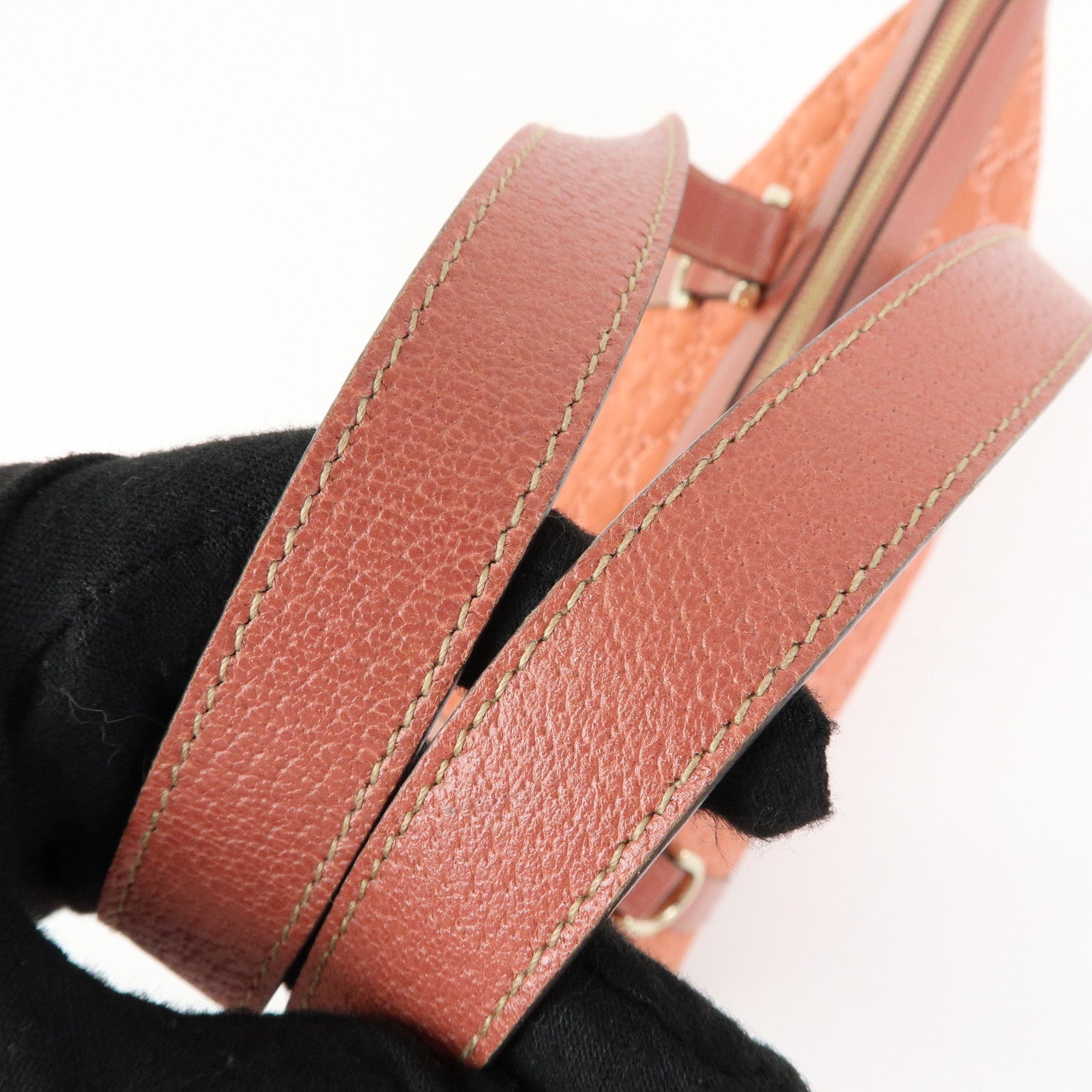 GUCCI Abbey Suede Leather Tote Bag Hand Bag Pink 141470