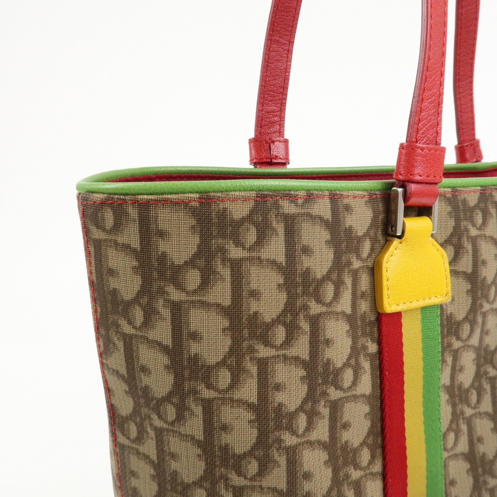 Christian Dior Rasta Trotter Canvas Leather Tote Bag Shoulder Bag
