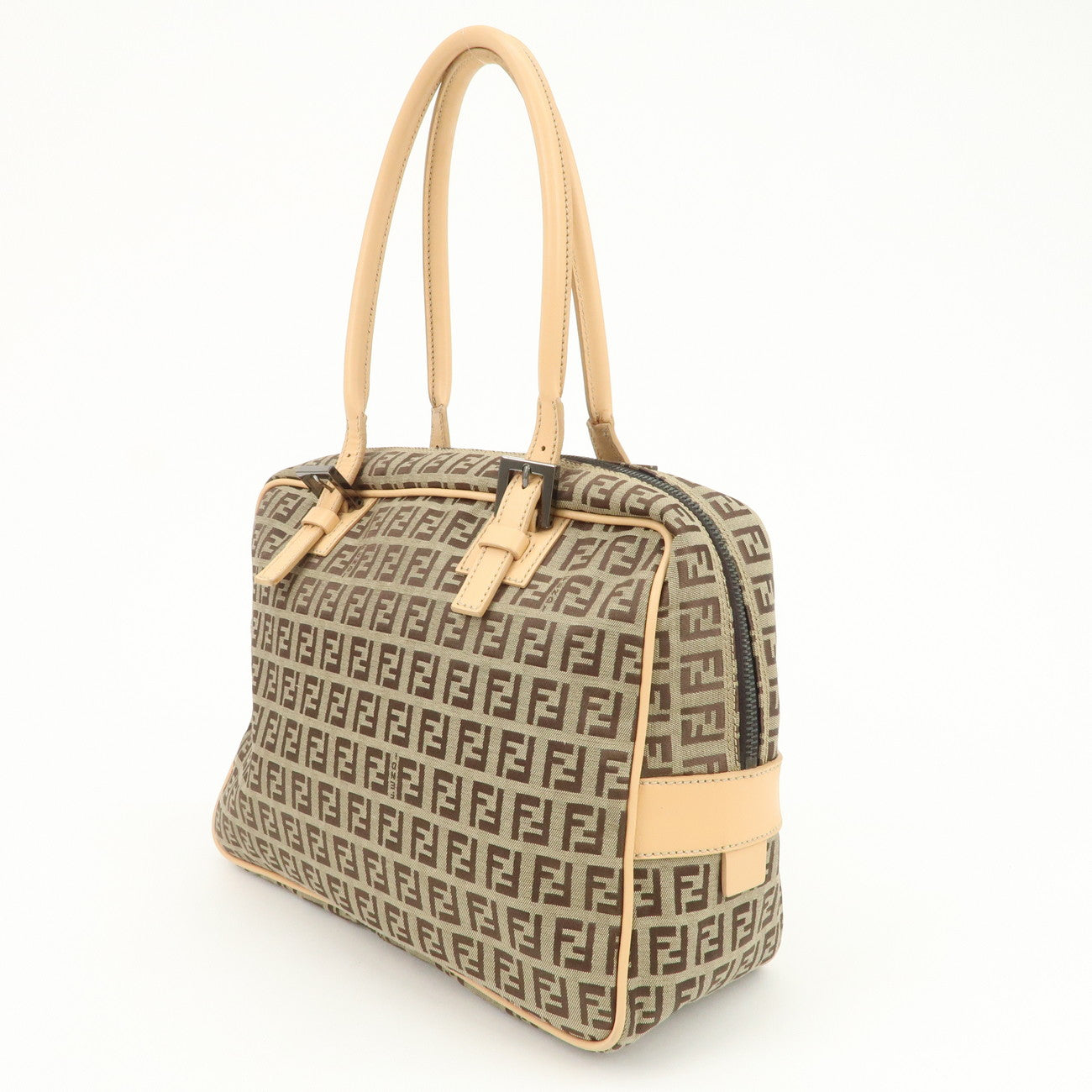 FENDI Zucchino Canvas Hand Bag Shoulder Bag Brown 8BN005