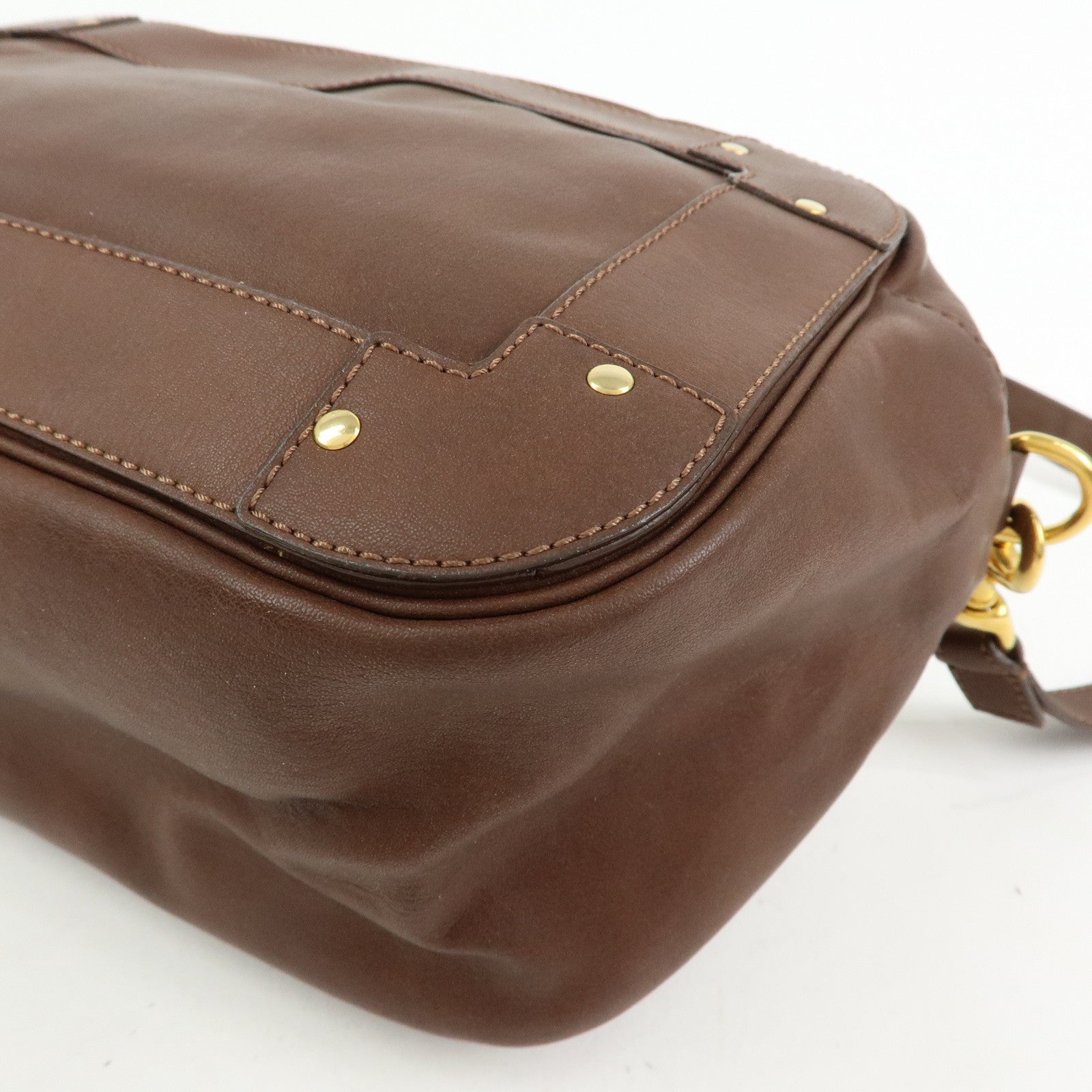 Chloe Eden Leather Shoulder Bag Crossbody Bag Tassel Dark Brown