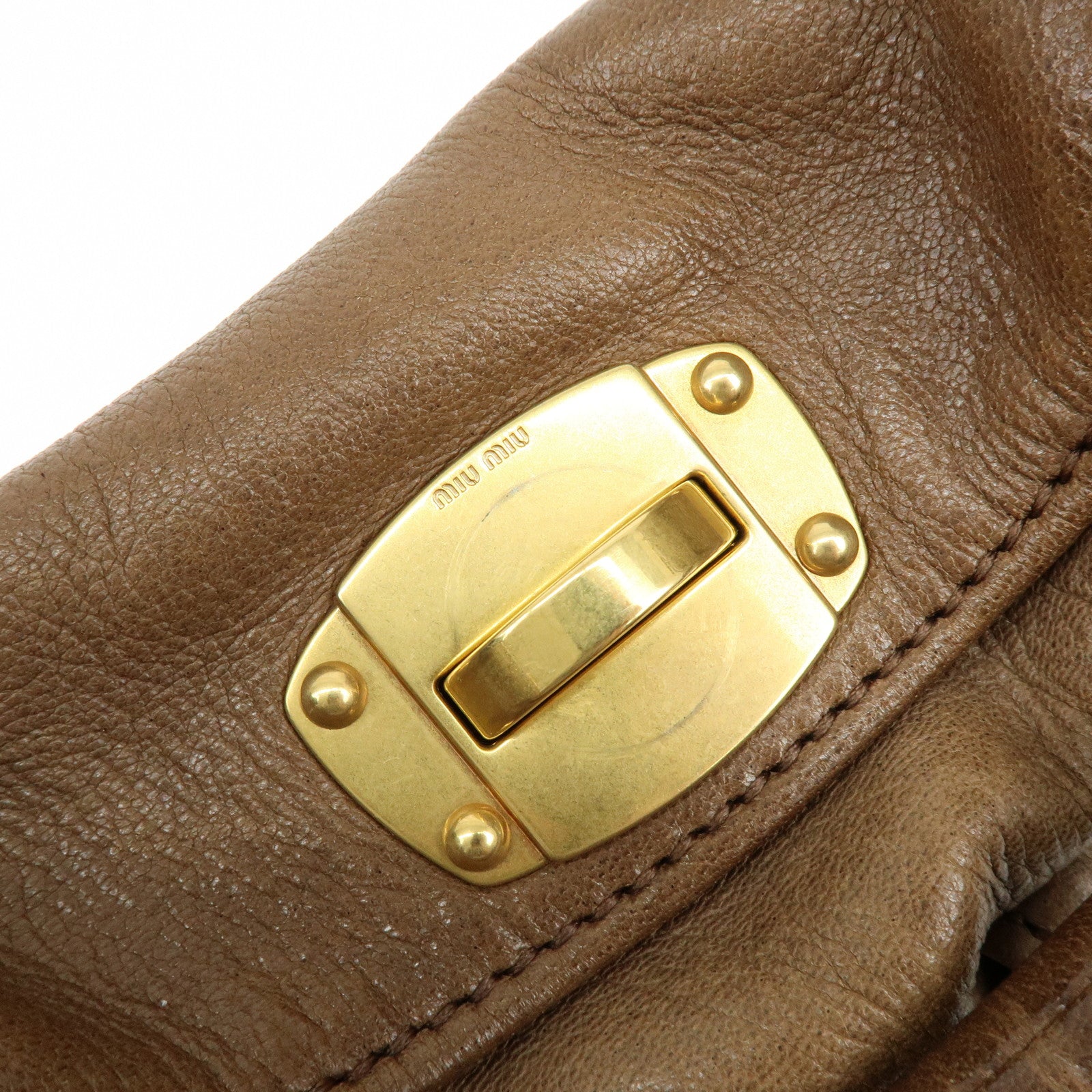 MIU MIU Leather 2Way Bag Hand Bag Shoulder Bag RR1591