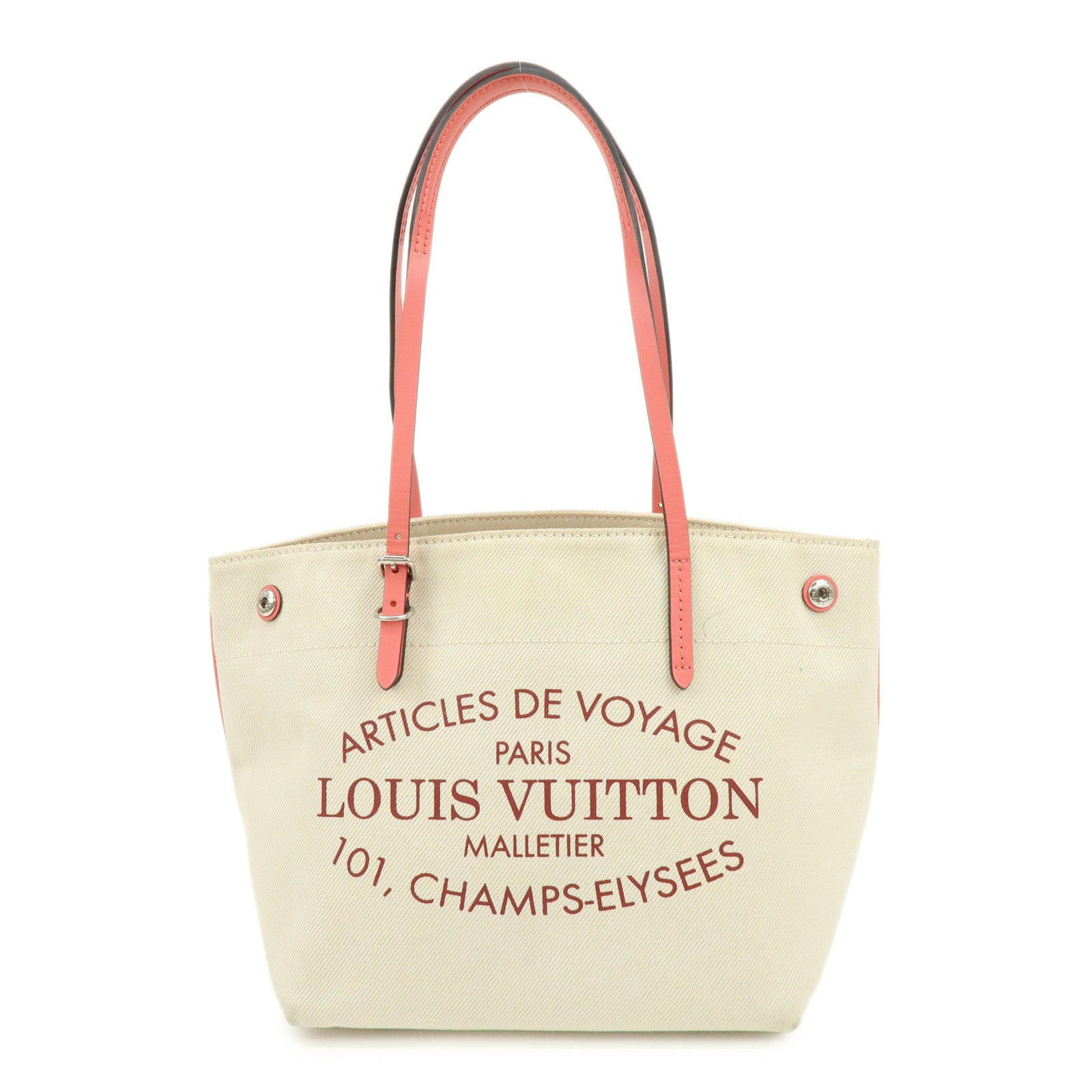 Louis Vuitton Canvas Leather Cabas PM Hand Bag Corail M94505