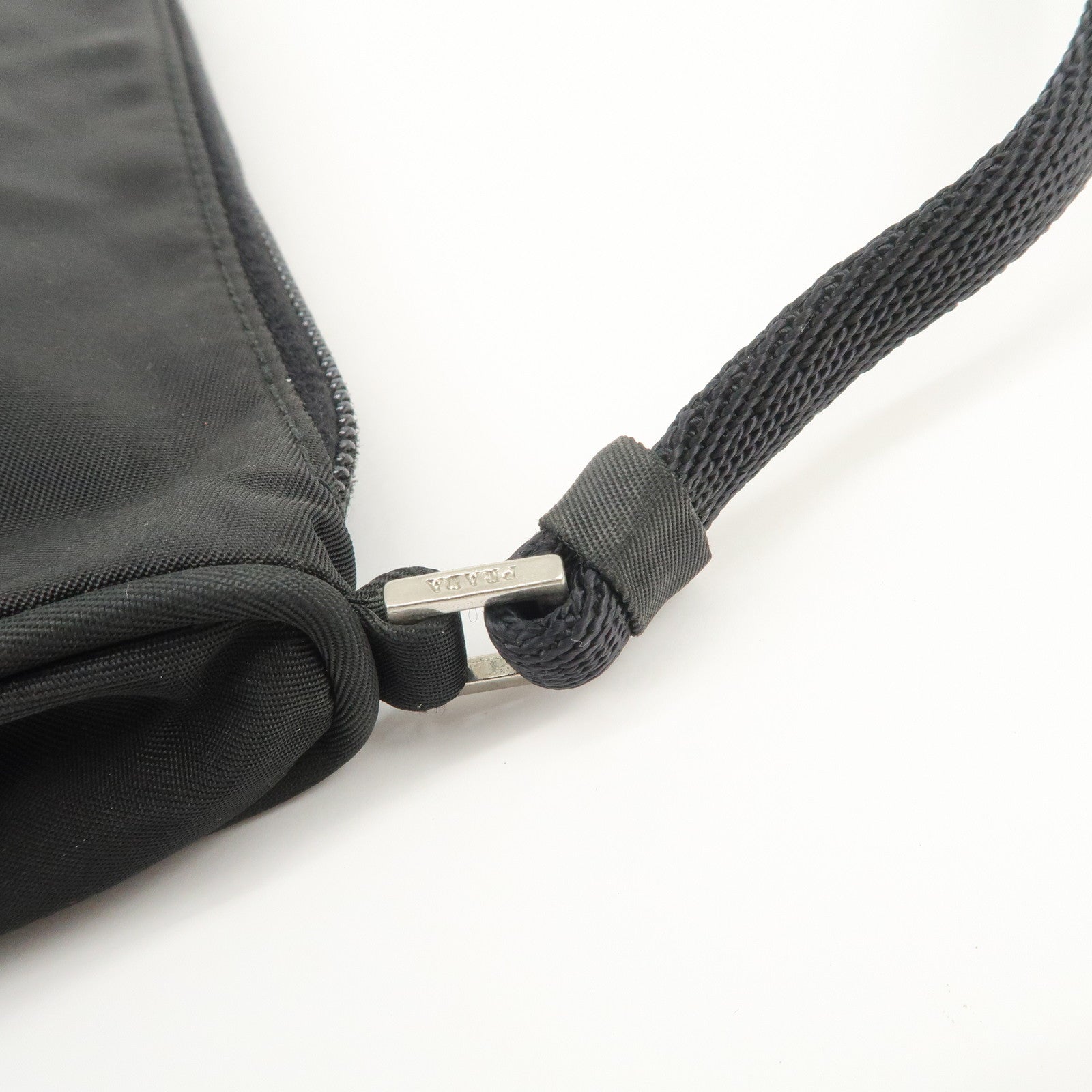 PRADA Triangle Logo Nylon Pouch Hand Bag Cosmetic Pouch Purse MV633