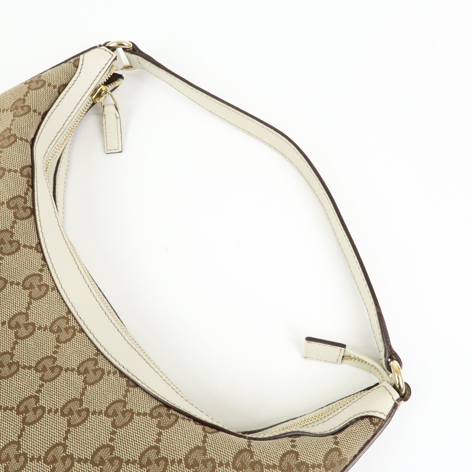 GUCCI GG Monogram Canvas Shoulder Bag Hand Bag Beige Ivory 153010