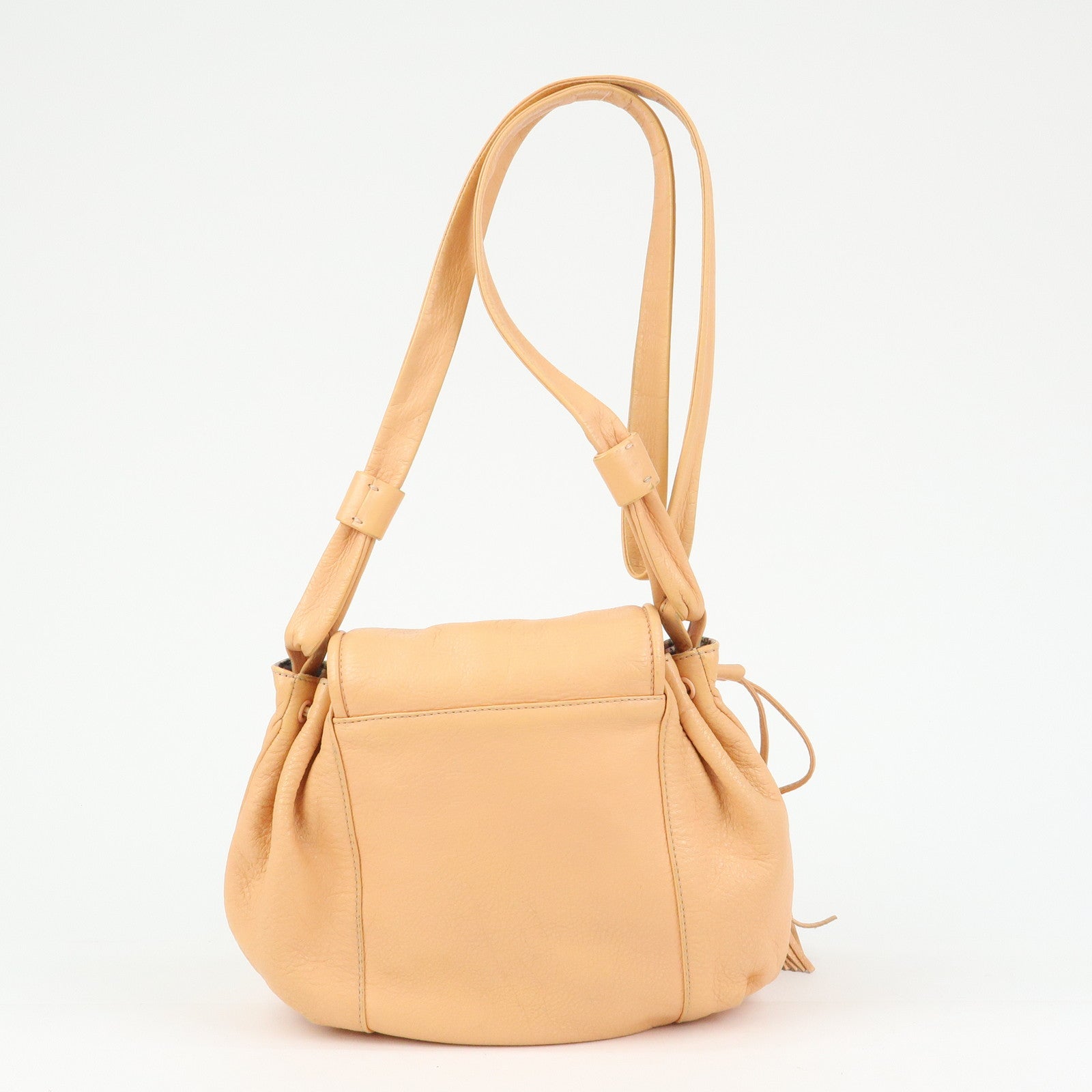 Chloe See by Chloe Leather Shoulder Bag Crossbody Bag Orange Beige